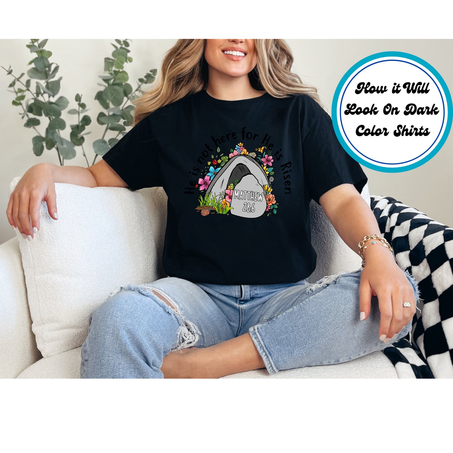 Easter DTF Transfer Iron On Heat Transfer - Ready to Press, He Is Risen DTF Transfer | Ready to Press | Easter Design 4717