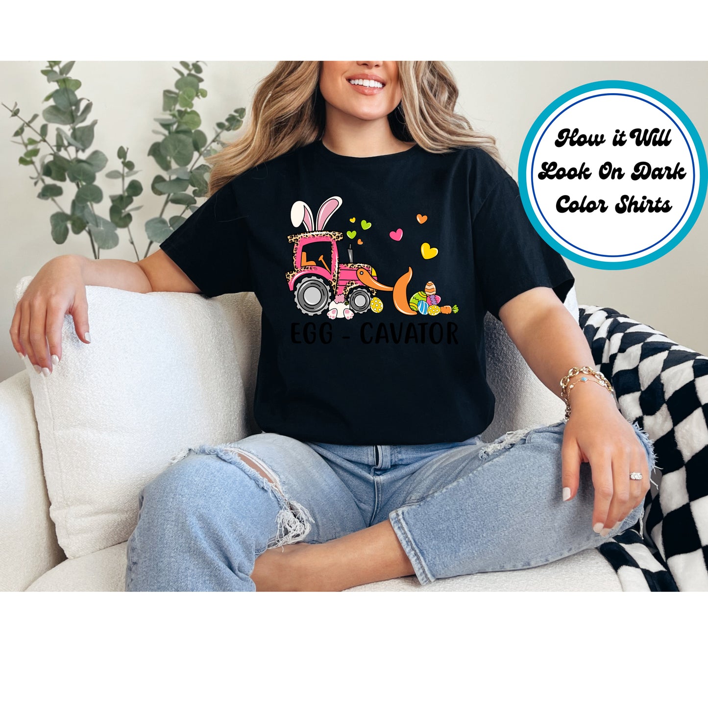 Easter DTF Transfer Iron On Heat Transfer - Ready to Press, Egg-Cavator DTF Transfer | Ready to Press | Easter Design 4724