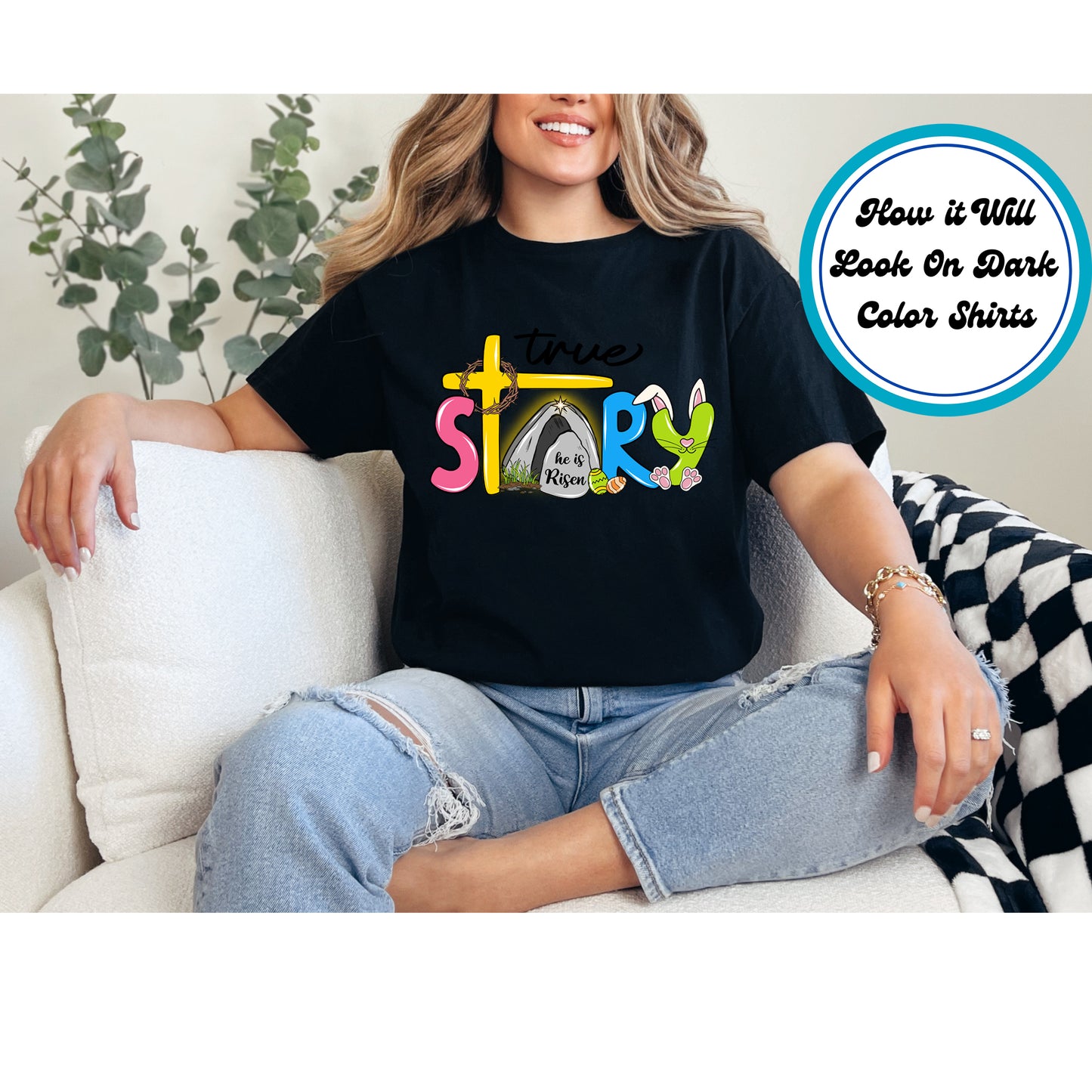 Easter DTF Transfer Iron On Heat Transfer - Ready to Press, True Story He Is Risen DTF Transfer | Ready to Press | Easter Design 4739