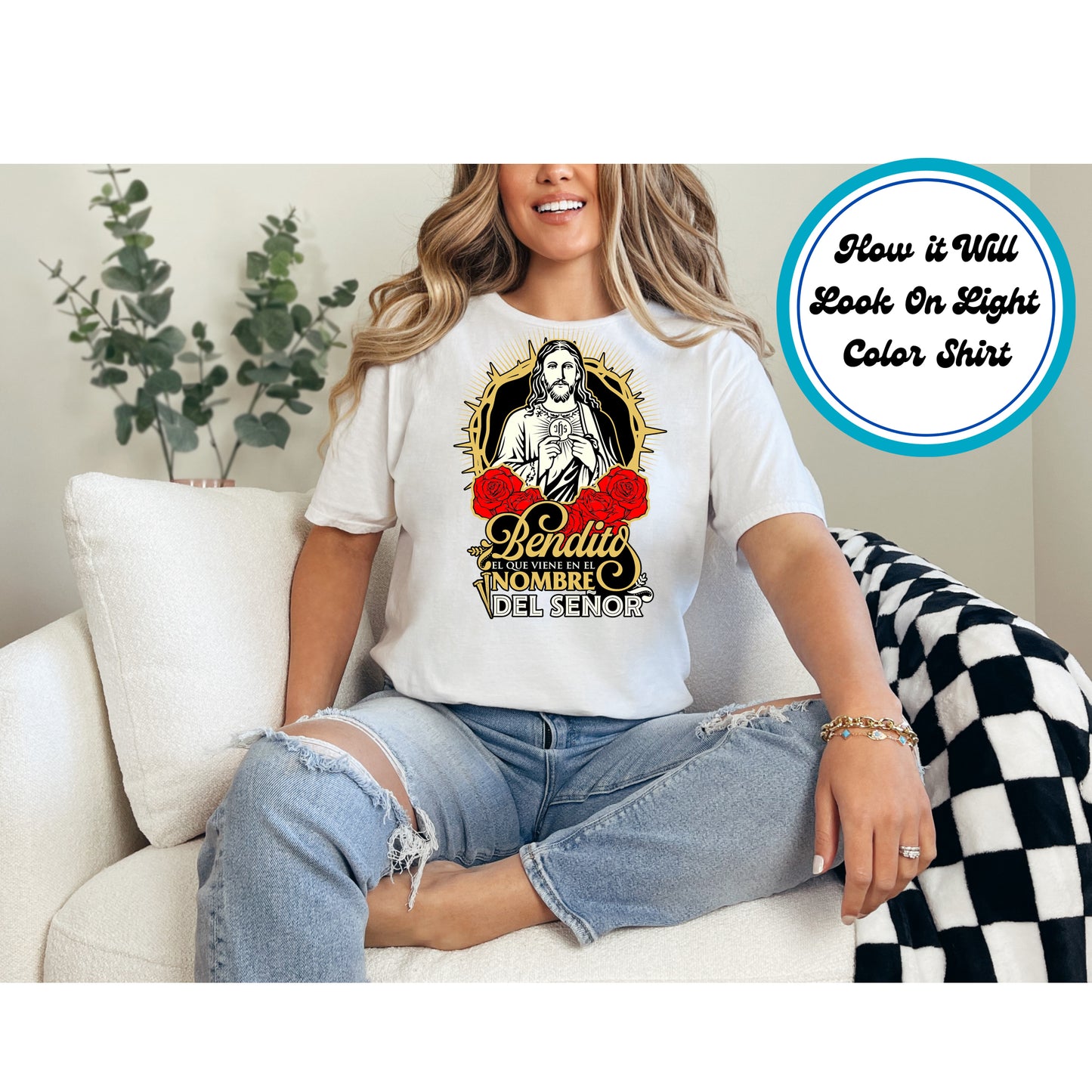 Easter DTF Transfer Iron On Heat Transfer - Ready to Press, Bendito El Que Viene DTF Transfer | Ready to Press | Easter Design 4751