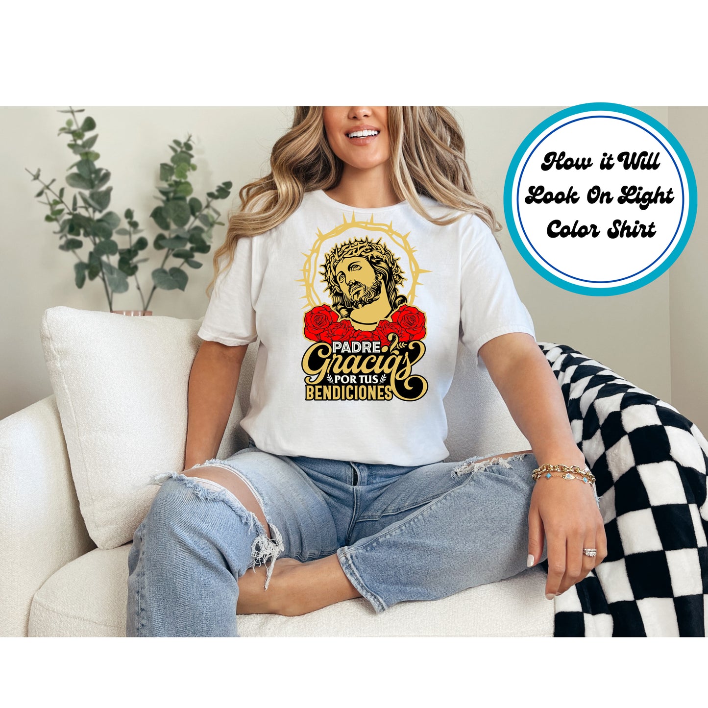 Easter DTF Transfer Iron On Heat Transfer - Ready to Press, Padre Gracias Por Tus Bendiciones DTF Transfer | Ready to Press | Easter Design 4753