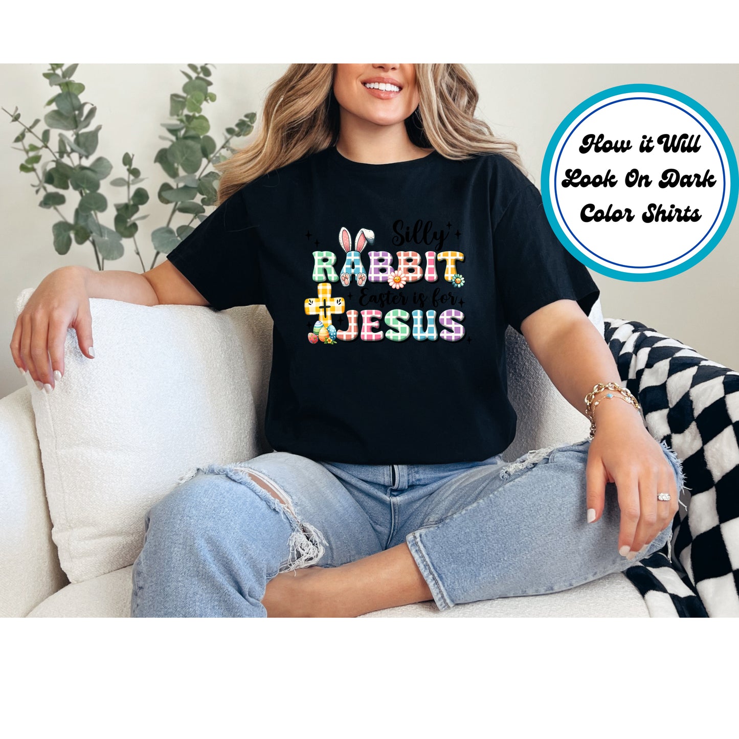 Easter DTF Transfer Iron On Heat Transfer - Ready to Press, Silly Rabbit Easter is for Jesus DTF Transfer | Ready to Press | Easter Design 4760
