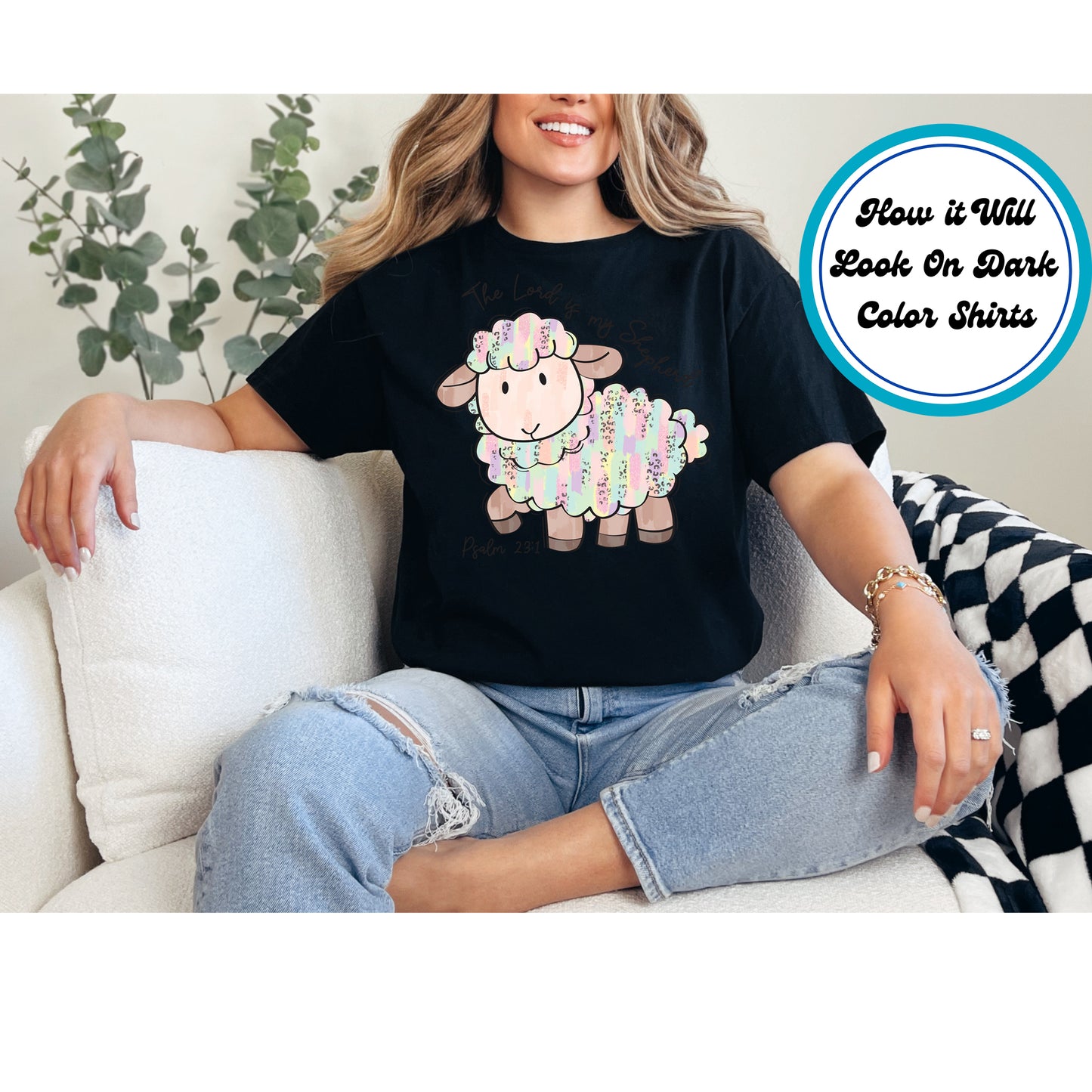 Easter DTF Transfer Iron On Heat Transfer - Ready to Press, The Lord Is My Shepherd DTF Transfer | Ready to Press | Easter Design 4780