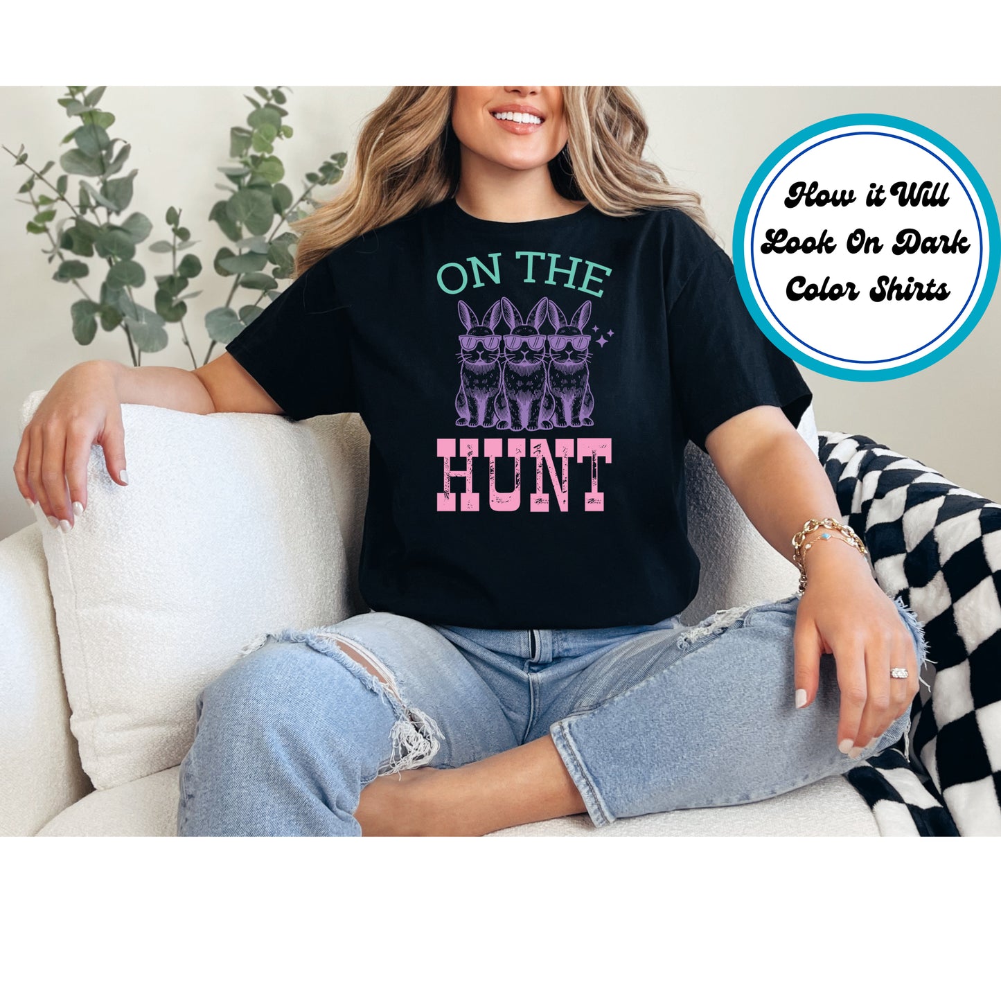 Easter DTF Transfer Iron On Heat Transfer - Ready to Press, On the Hunt DTF Transfer | Ready to Press | Easter Design 4791