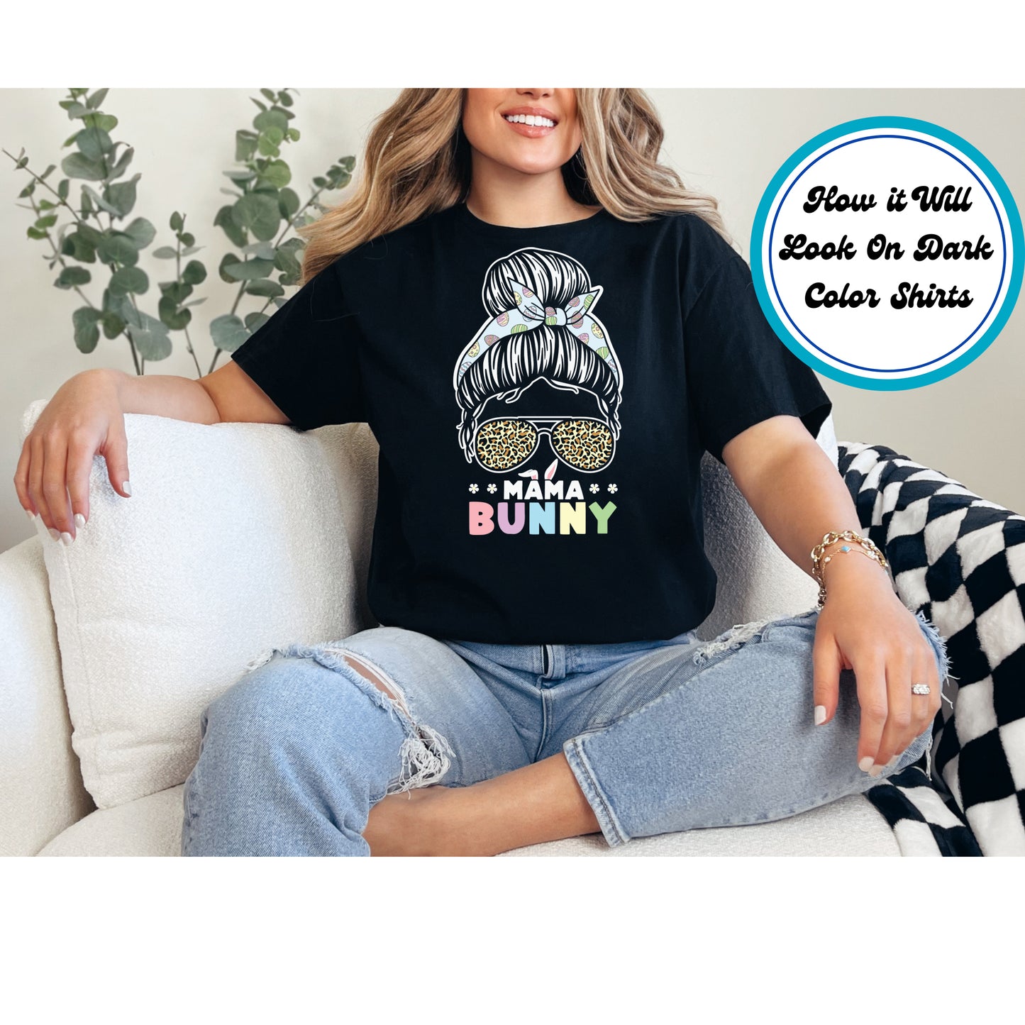 Easter DTF Transfer Iron On Heat Transfer - Ready to Press, Mama Bunny DTF Transfer | Ready to Press | Easter Design 4805