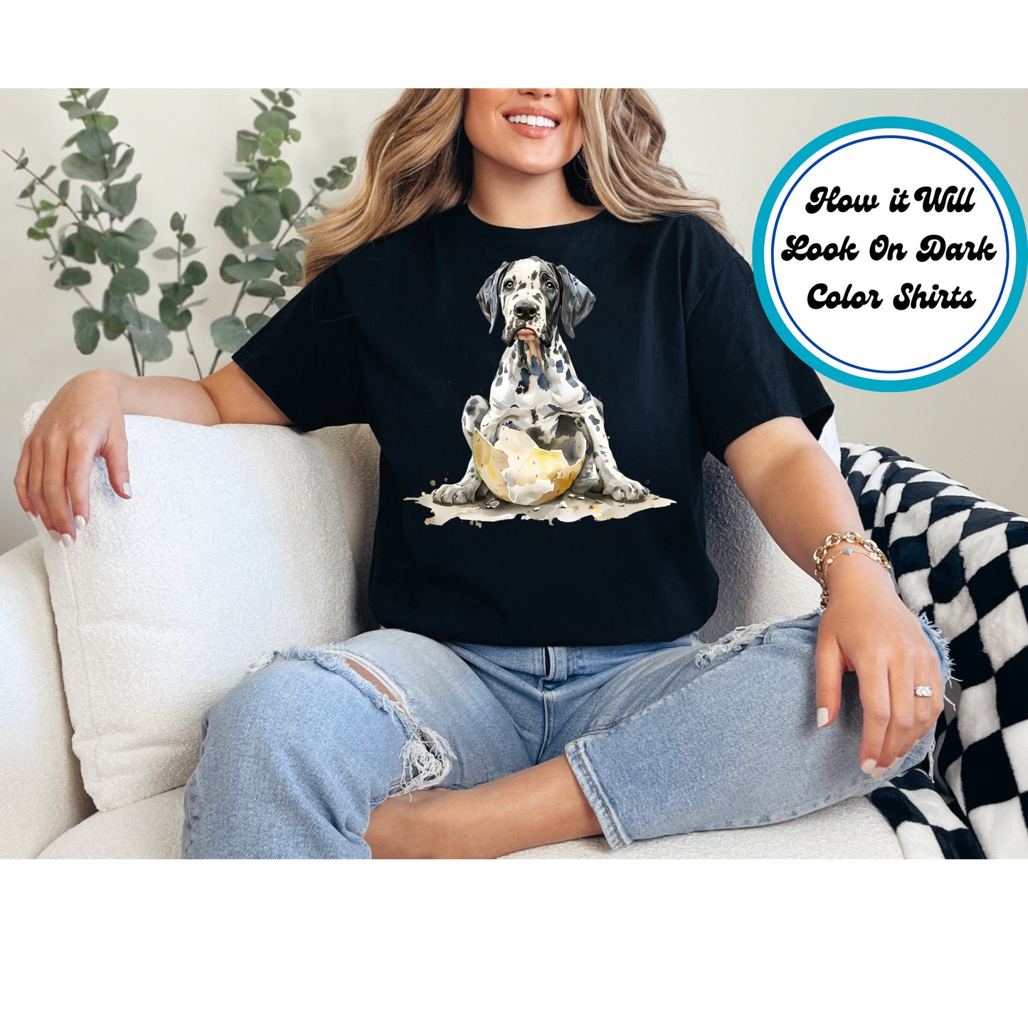 Easter DTF Transfer Iron On Heat Transfer - Ready to Press, Great Dane DTF Transfer | Ready to Press | Easter Design 4810