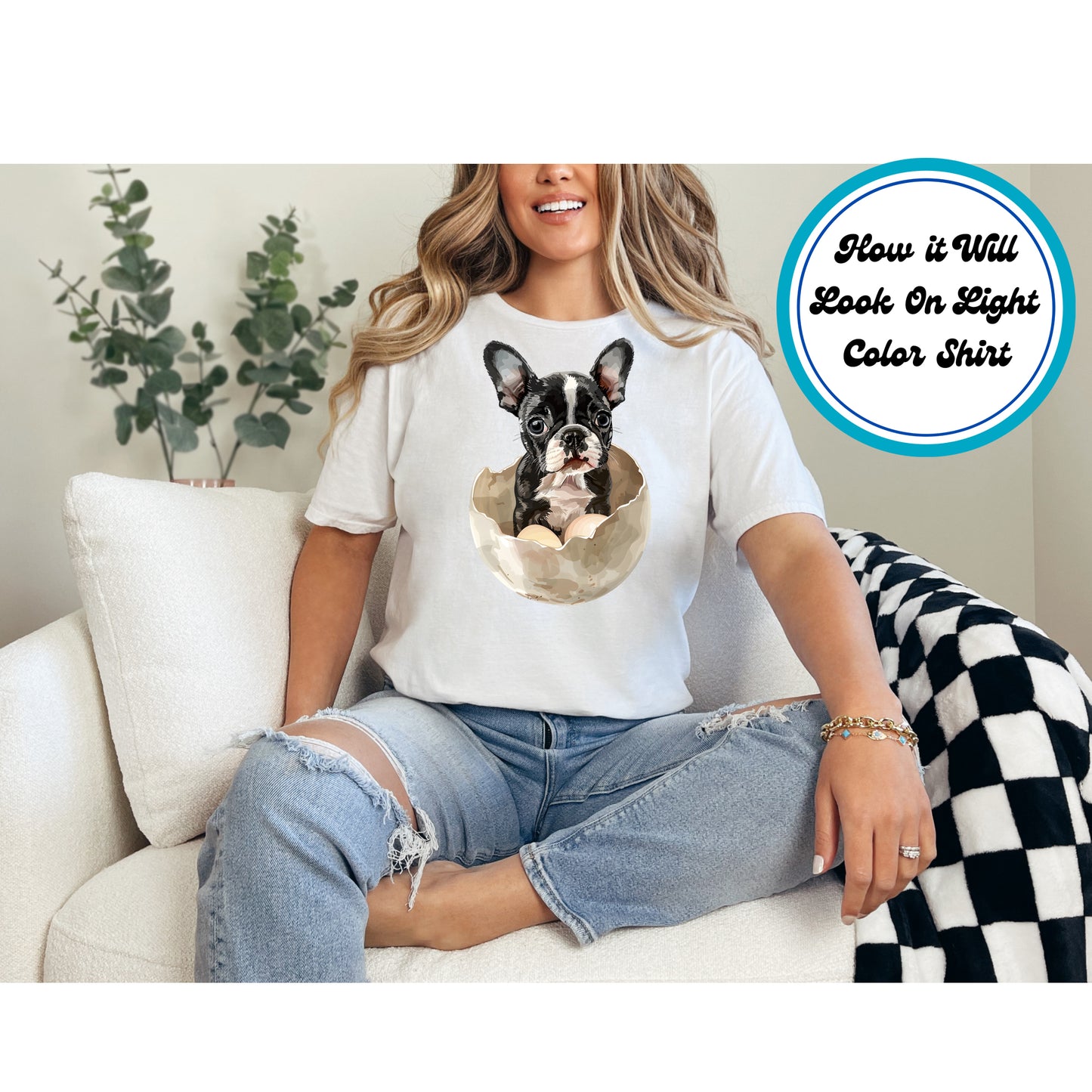 Easter DTF Transfer Iron On Heat Transfer - Ready to Press, Boston Terrier DTF Transfer | Ready to Press | Easter Design 4827