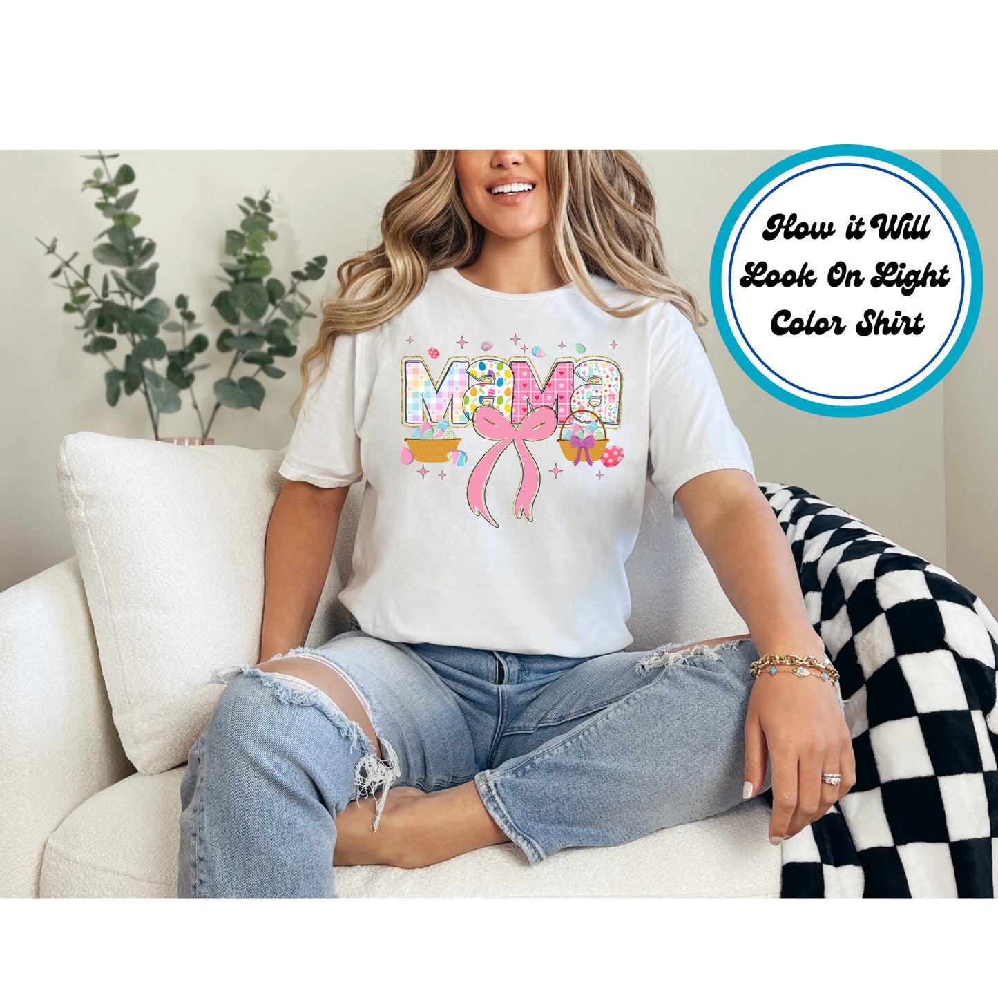 Easter DTF Transfer Iron On Heat Transfer - Ready to Press, Mama DTF Transfer | Ready to Press | Easter Design 4959