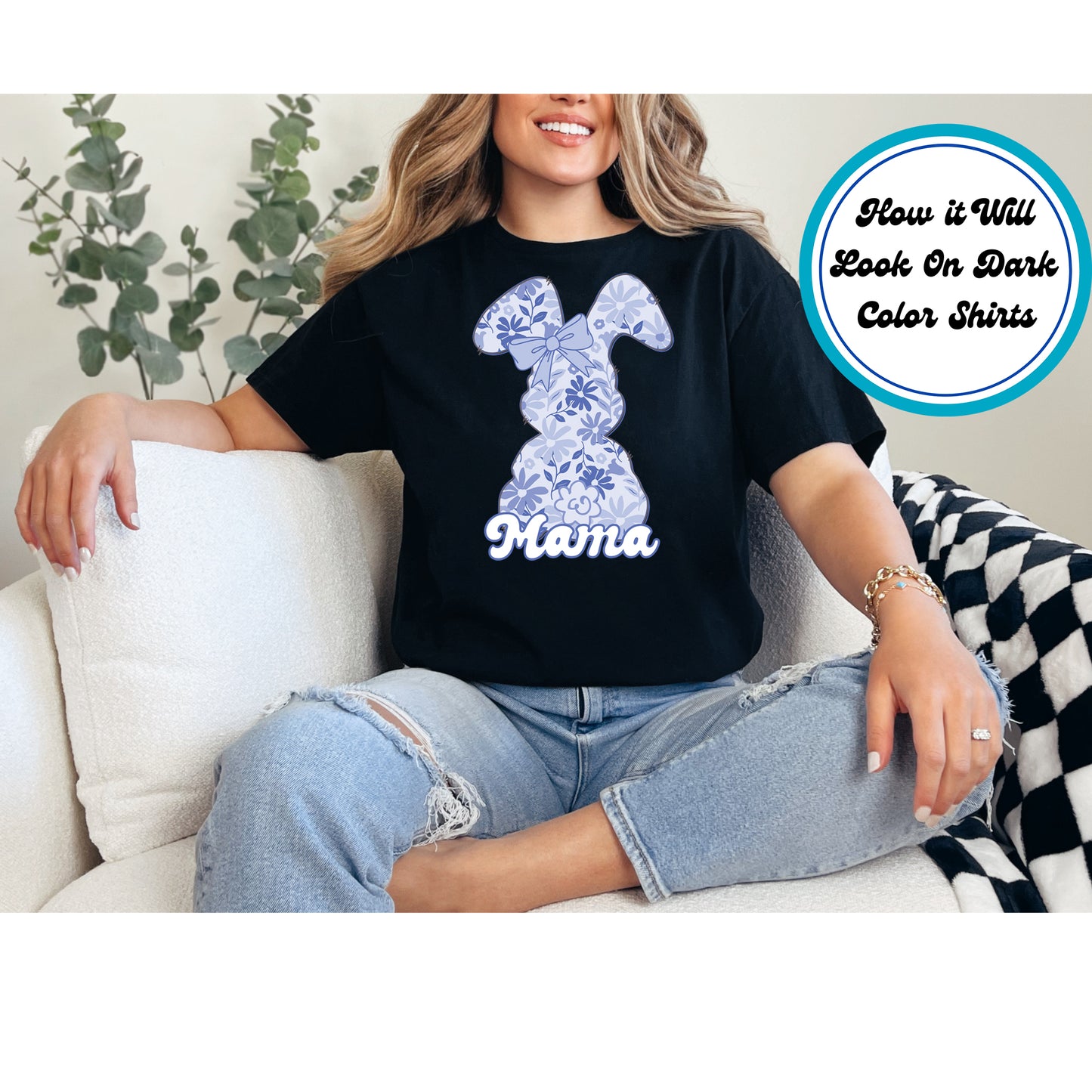 Easter DTF Transfer Iron On Heat Transfer - Ready to Press, Mama Easter Bunny DTF Transfer | Ready to Press | Easter Design 5073