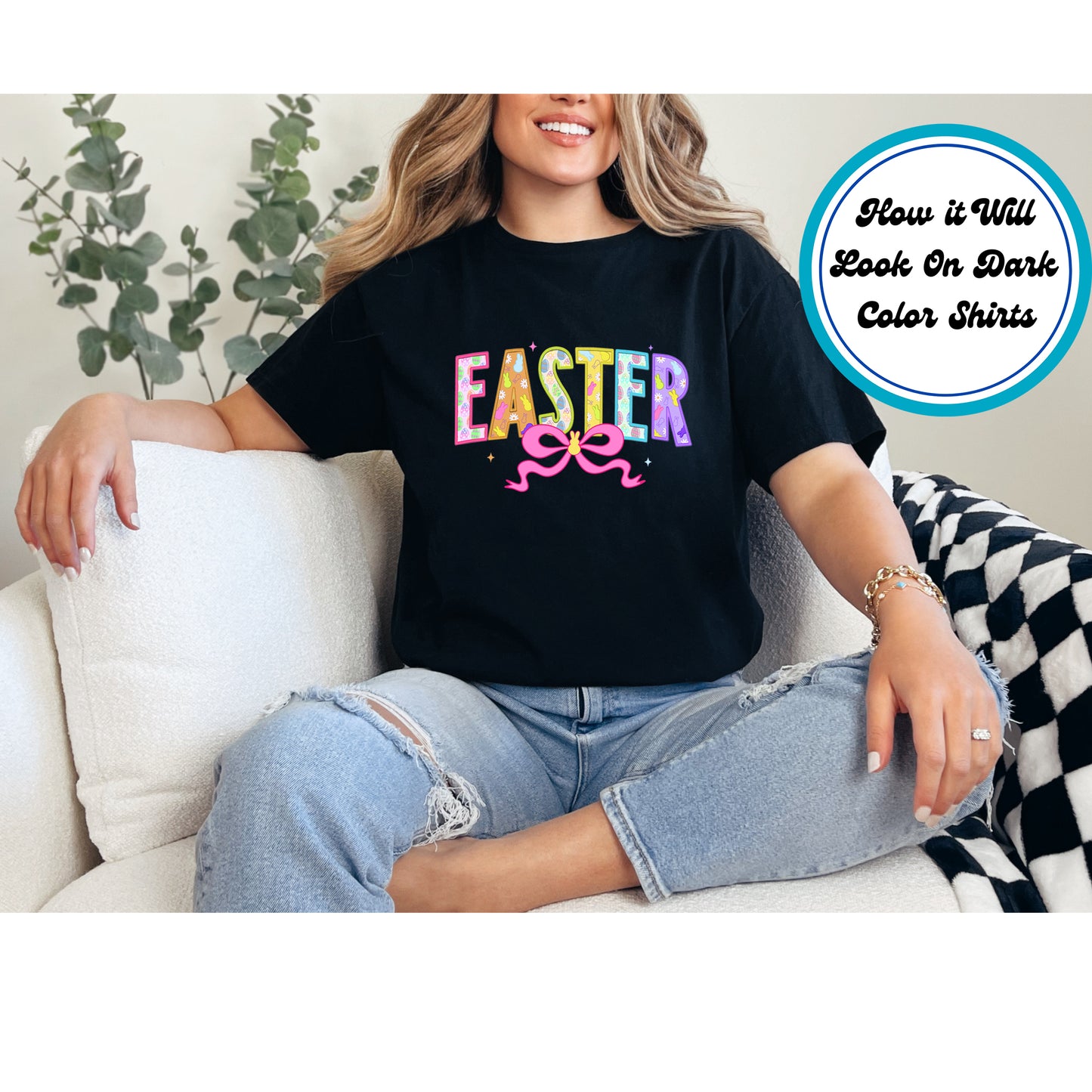Easter DTF Transfer Iron On Heat Transfer - Ready to Press, Easter Bow DTF Transfer | Ready to Press | Easter Design 5076