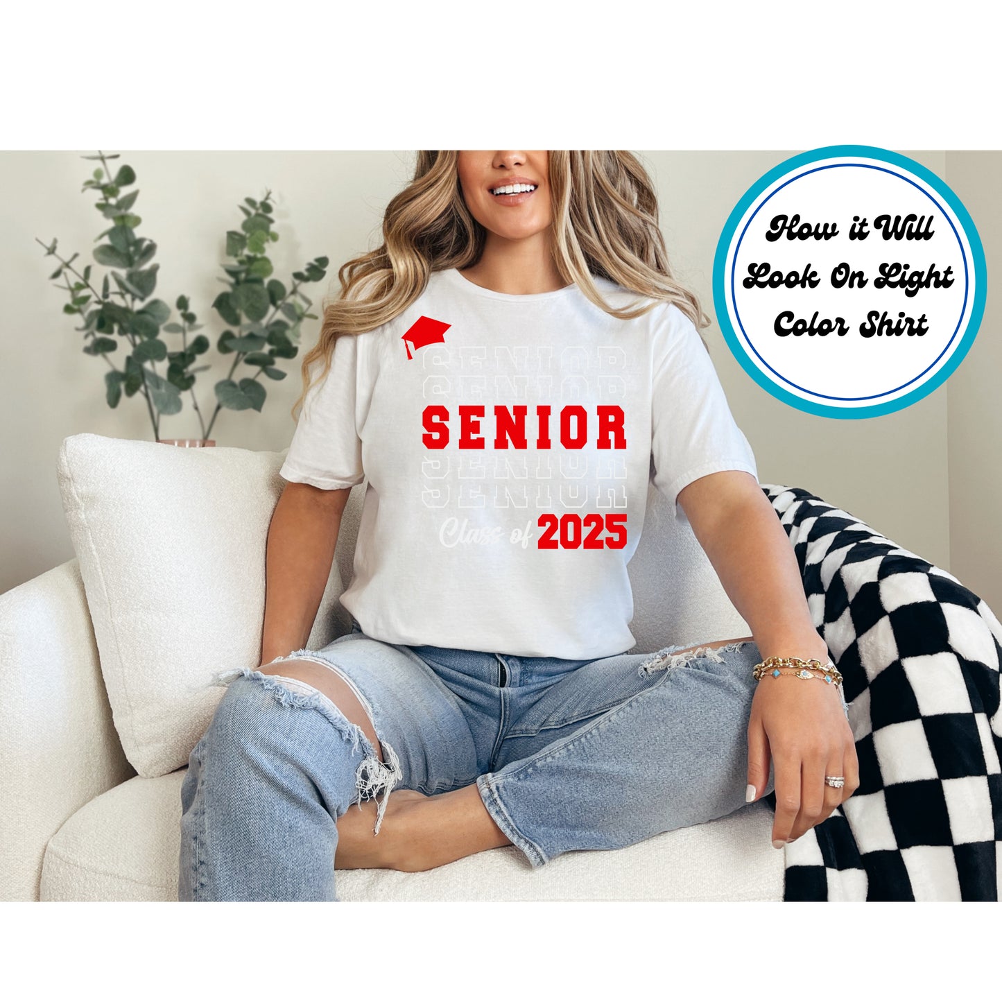 Graduation DTF Transfer Iron On Heat Transfer - Ready to Press, Senior Class Of 2025 DTF Transfer | Ready to Press | Graduation Design 5165