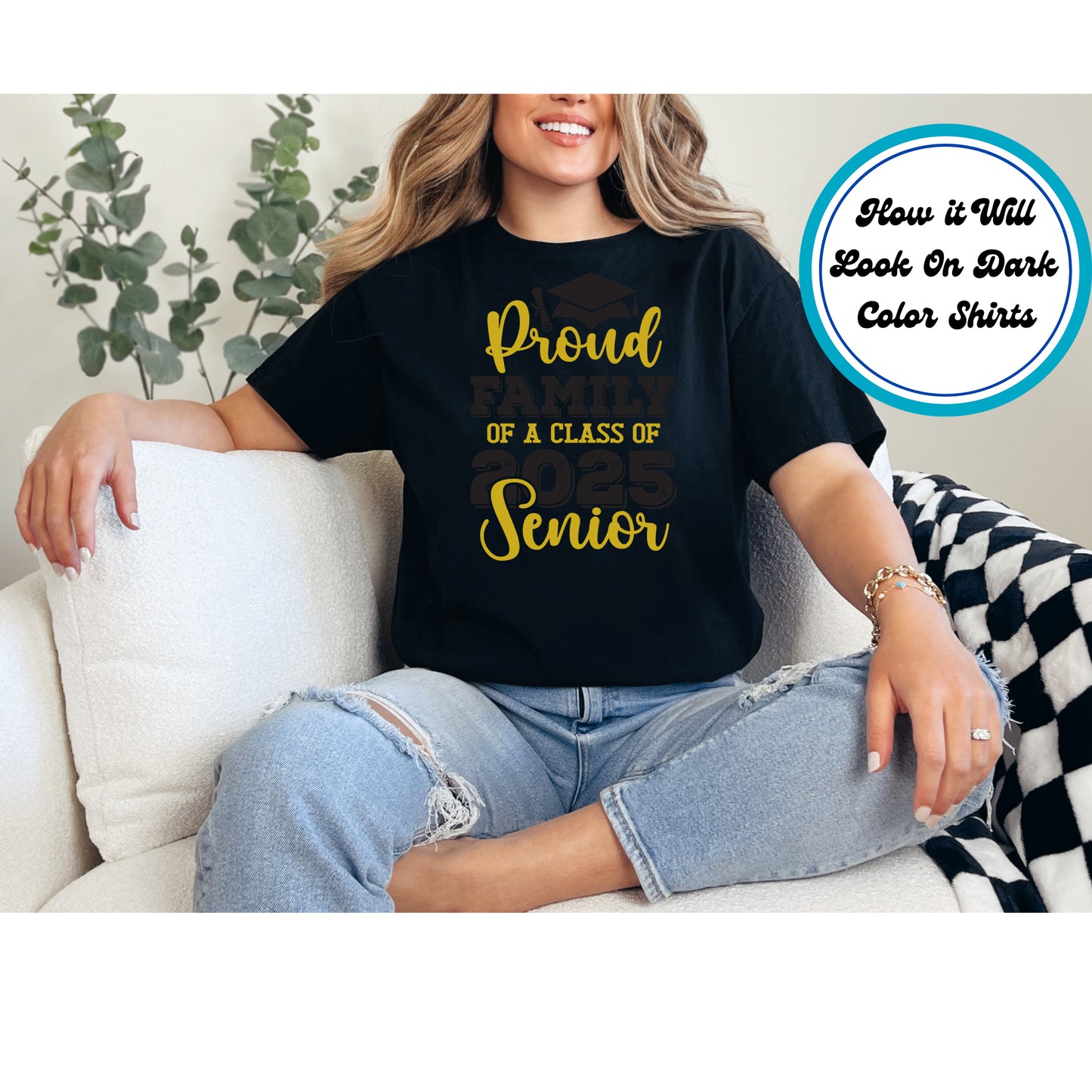 Graduation DTF Transfer Iron On Heat Transfer - Ready to Press, Proud Family Senior 2025 DTF Transfer | Ready to Press | Graduation Design 5172
