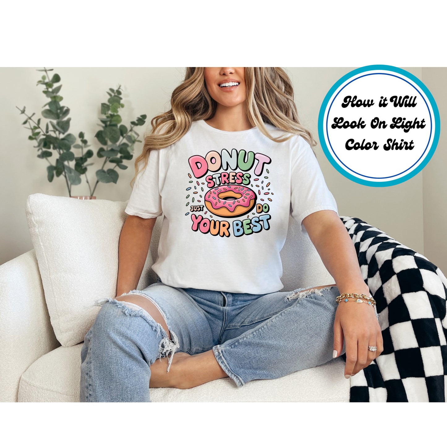 Testing DTF Transfer Iron On Heat Transfer - Ready to Press, Donut Stress DTF Transfer | Ready to Press | Testing Design 5211