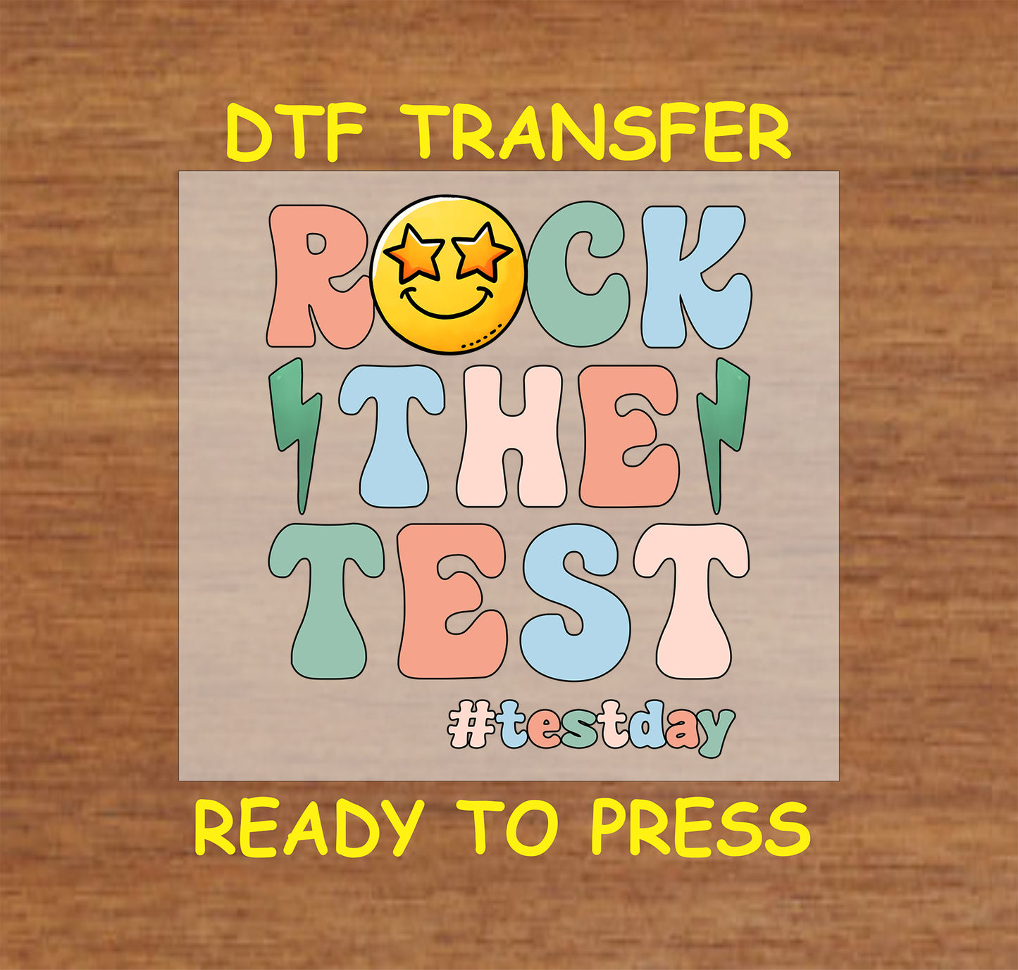 Testing DTF Transfer Iron On Heat Transfer - Ready to Press, Rock the Test DTF Transfer | Ready to Press | Testing Design 5259
