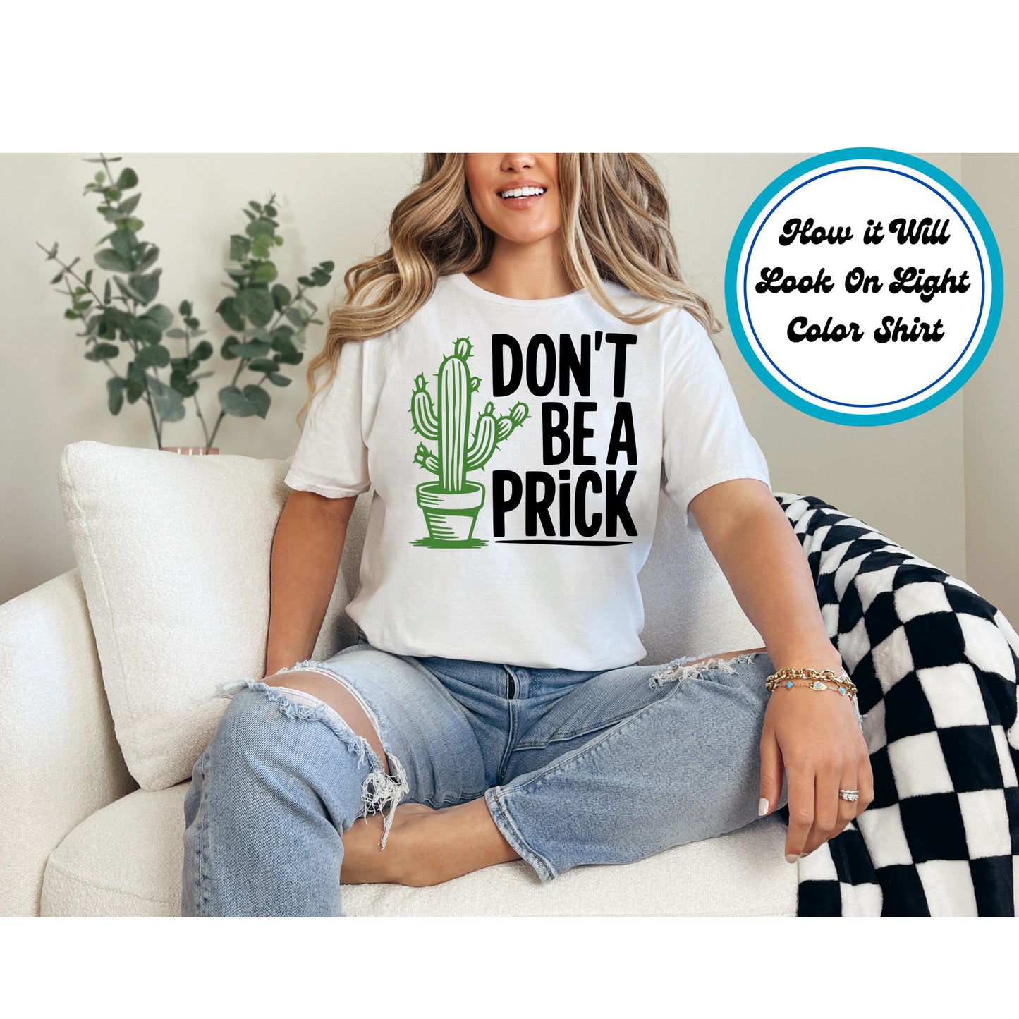 Funny DTF Transfer Iron On Heat Transfer - Ready to Press, Sarcastic Cactus DTF Transfer 5451
