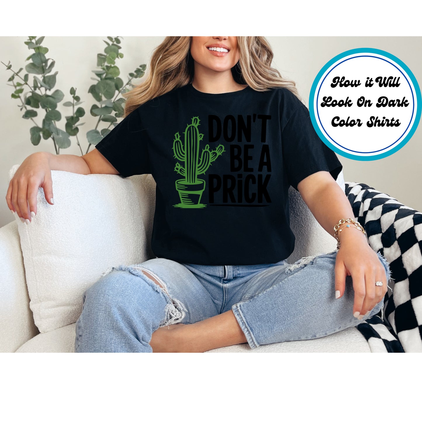 Funny DTF Transfer Iron On Heat Transfer - Ready to Press, Sarcastic Cactus DTF Transfer 5451