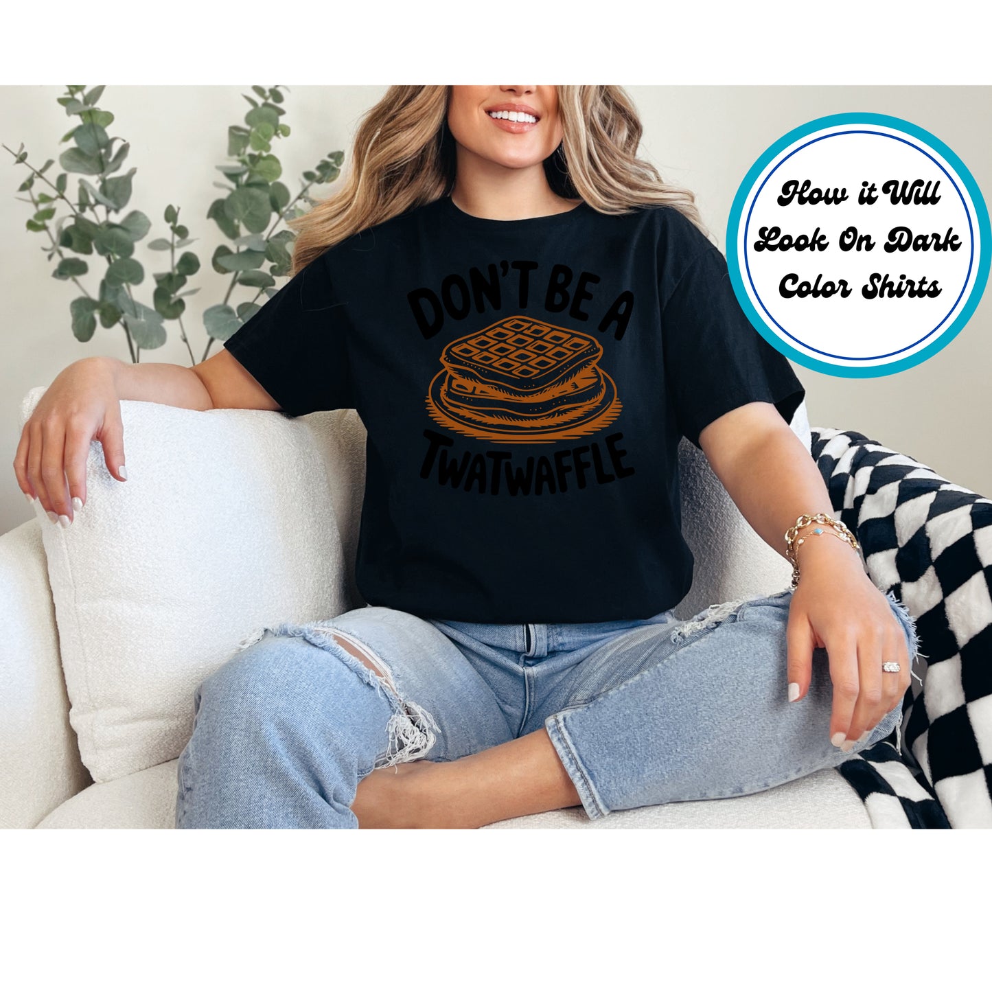 Funny DTF Transfer Iron On Heat Transfer - Ready to Press, Sarcastic Waffle DTF Transfer 5453