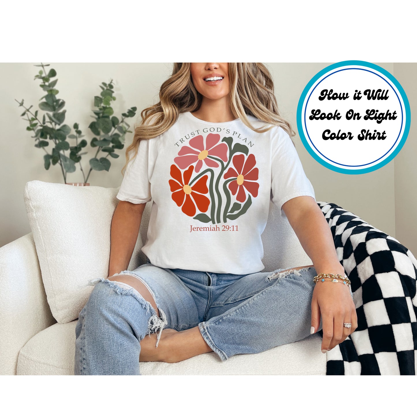Religious DTF Transfer Iron On Heat Transfer - Ready to Press, Trust God’s Plan DTF Transfer 5476