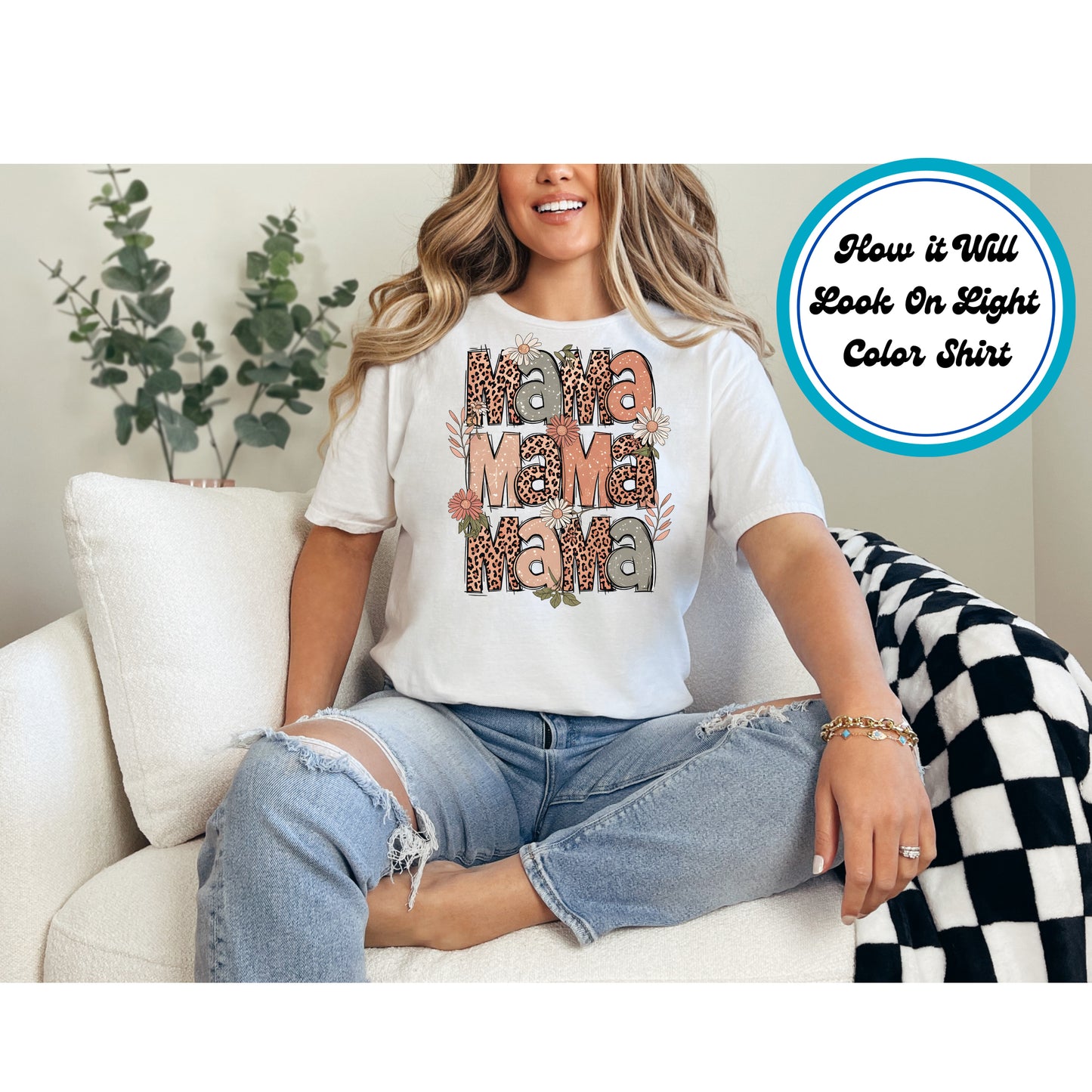Mom DTF Transfer Iron On Heat Transfer - Ready to Press, Leopard Print Mama DTF Transfer 5498