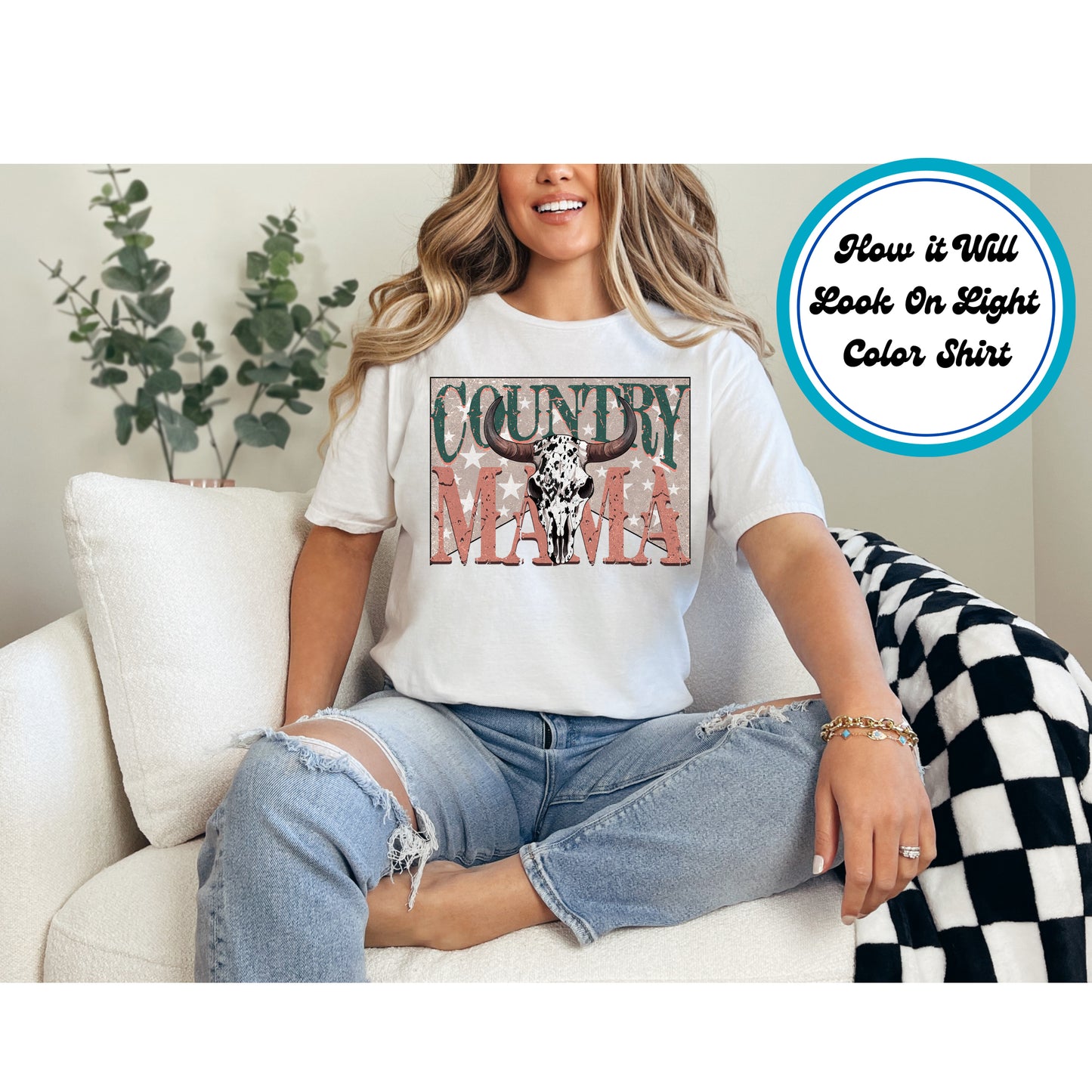Western DTF Transfer Iron On Heat Transfer - Ready to Press, Country Mama DTF Transfer 5621