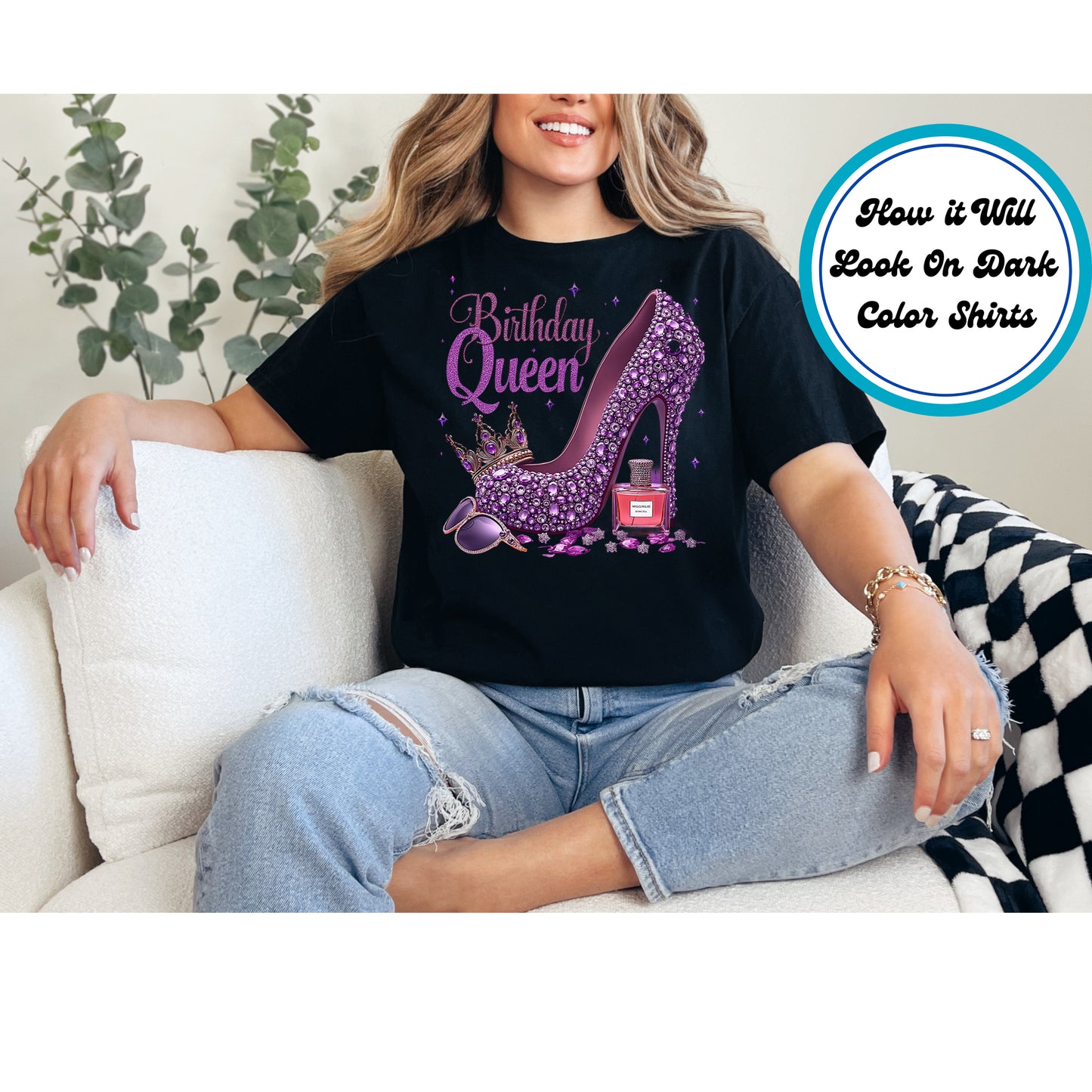 Birthday DTF Transfer Iron On Heat Transfer - Ready to Press, Birthday Queen DTF Transfer 5663