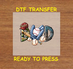 Dad DTF Transfer Iron On Heat Transfer - Ready to Press, Baseball Dad DTF Transfer 5667