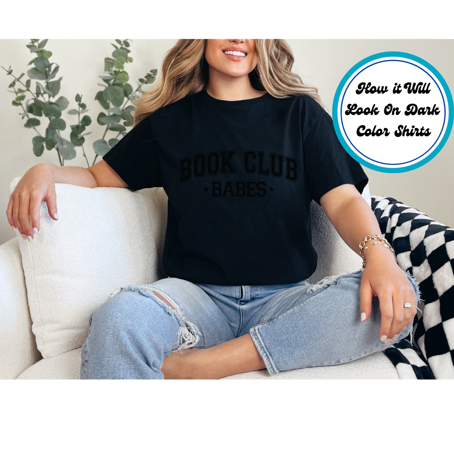 Book Lover DTF Transfer Iron On Heat Transfer - Ready to Press, Book Club Babes DTF Transfer 5746
