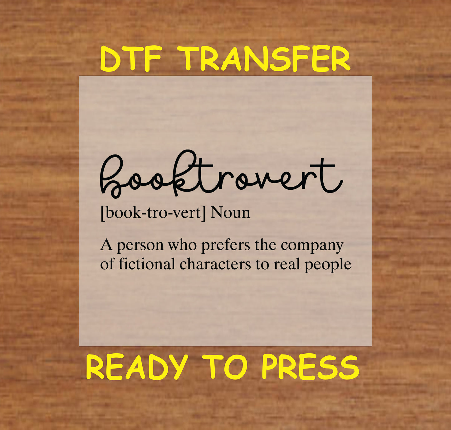 Black text reading "Booktrovert" with a dictionary-style definition below.