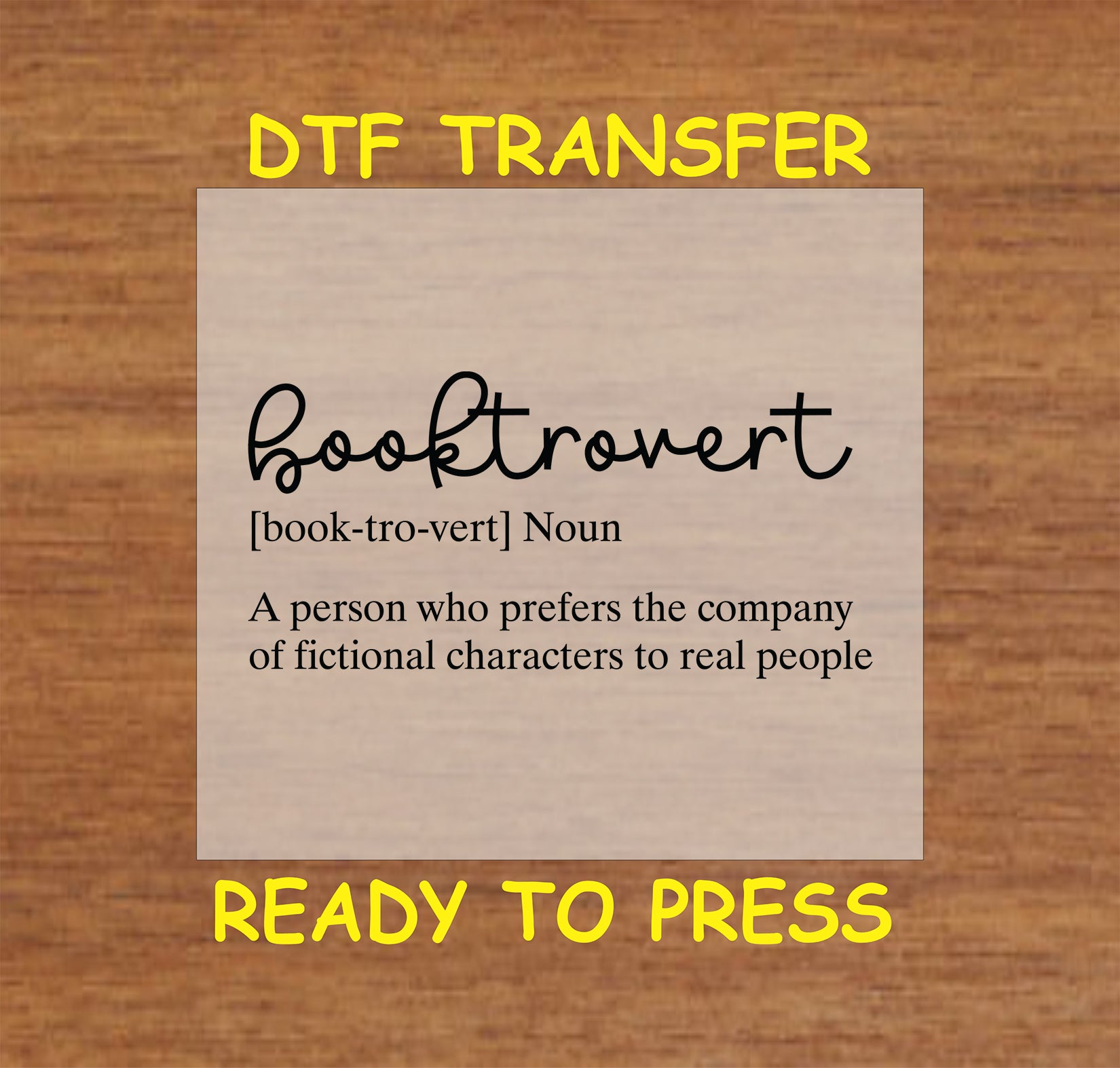Black text reading "Booktrovert" with a dictionary-style definition below.