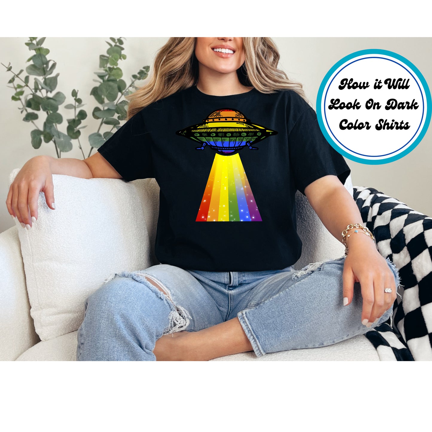 Pride DTF Transfer Iron On Heat Transfer - Ready to Press, UFO Pride DTF Transfer 5781