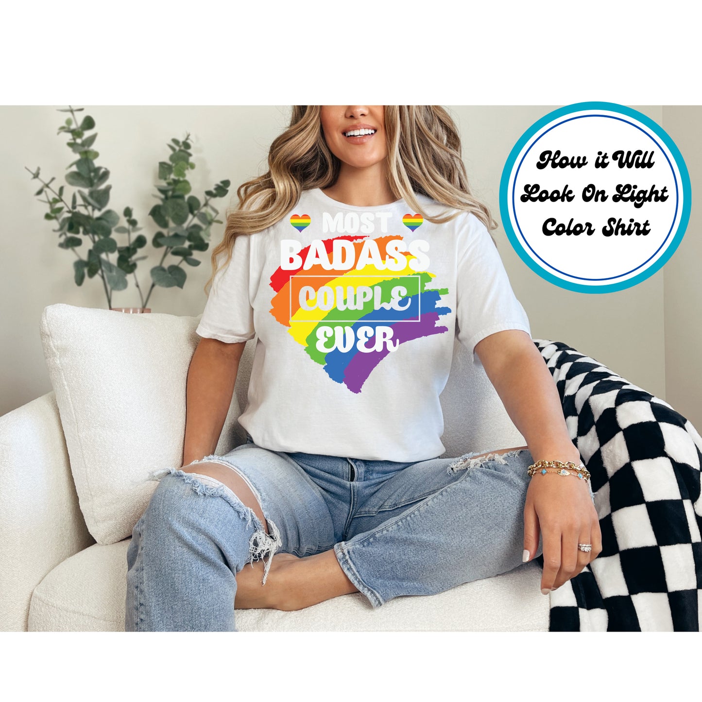 Pride DTF Transfer Iron On Heat Transfer - Ready to Press, Bada** Couple Ever DTF Transfer 5789