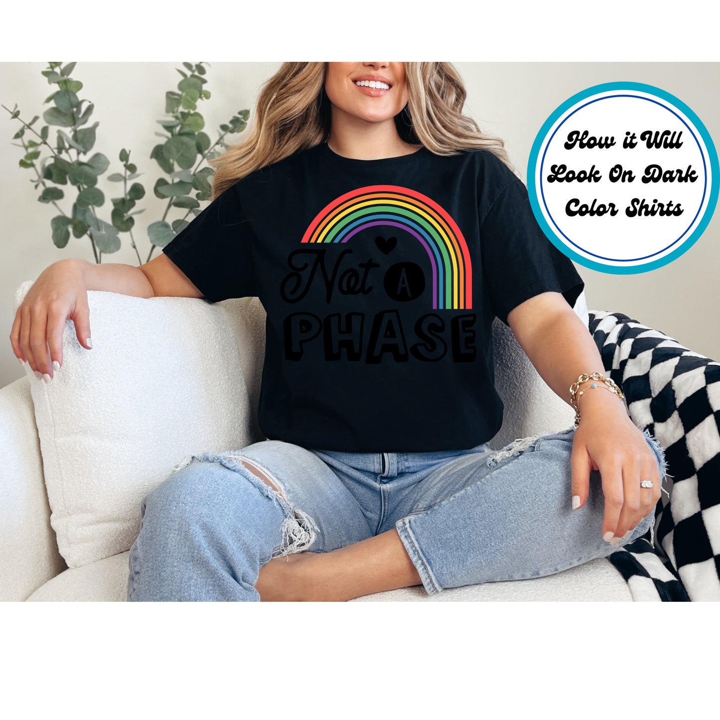 Pride DTF Transfer Iron On Heat Transfer - Ready to Press, Not A Phase DTF Transfer 5833