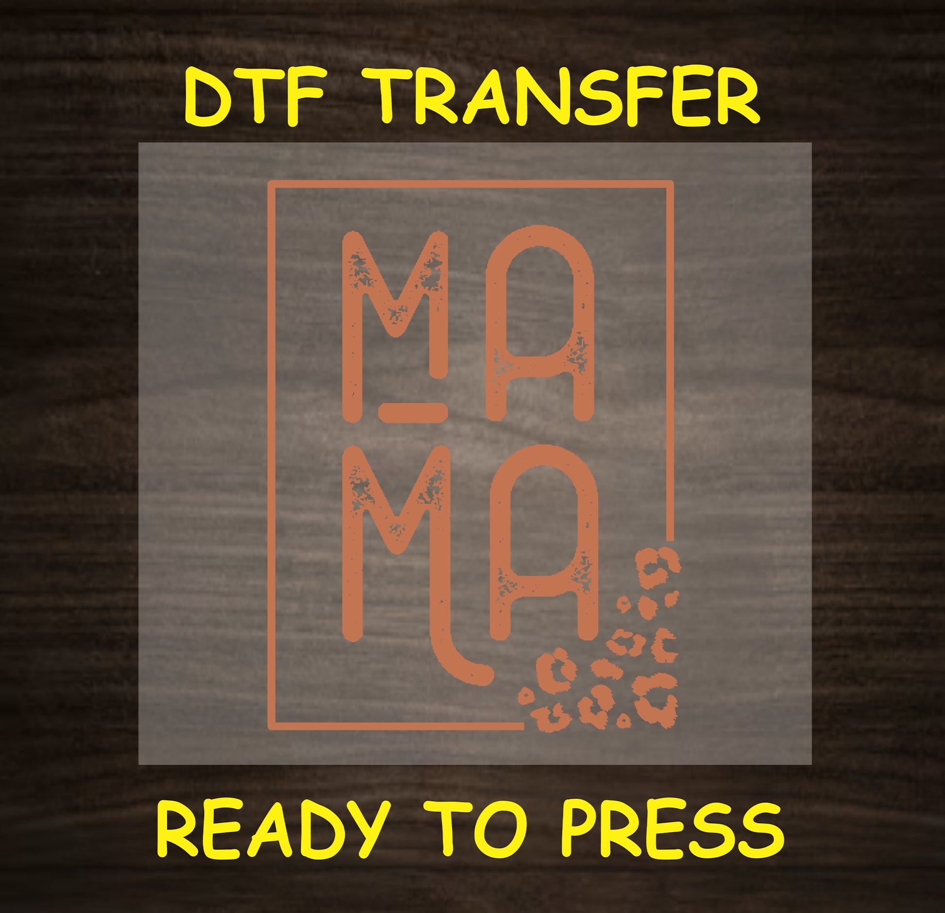 "Mama" DTF transfer with animal print accents, perfect for a chic and stylish look.