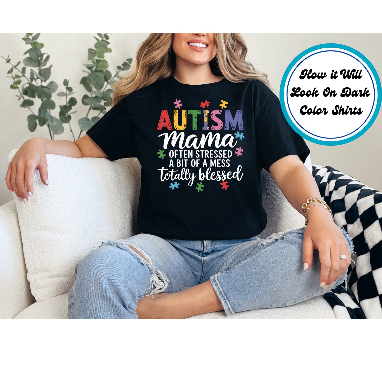 Autism Awareness DTF Transfer Iron On Heat Transfer - Ready to Press, Autism Mama DTF Transfer 5885
