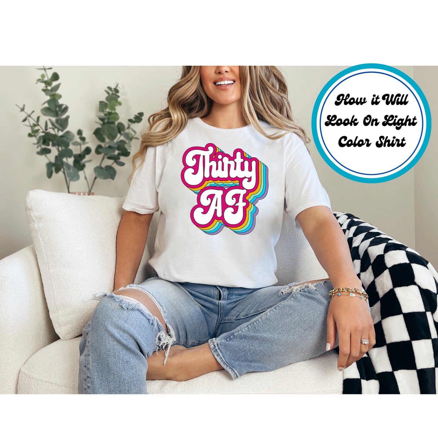 Birthday DTF Transfer Iron On Heat Transfer - Ready to Press, Thirtieth Birthday DTF Transfer 5905