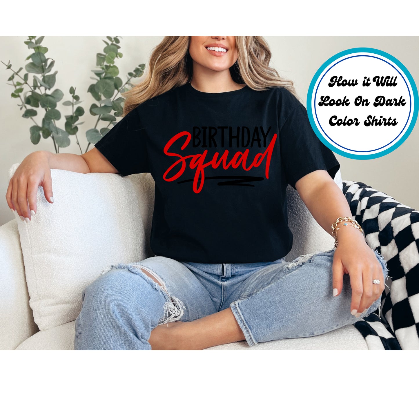 Birthday DTF Transfer Iron On Heat Transfer - Ready to Press, Birthday Squad DTF Transfer 5906