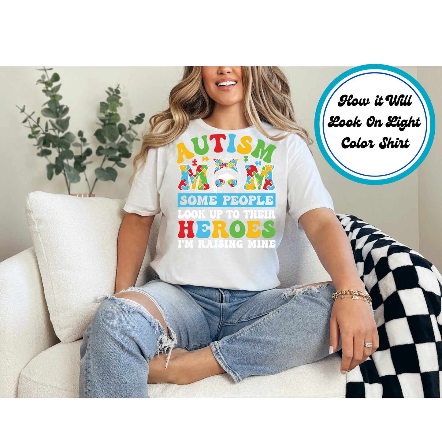 Autism Awareness DTF Transfer Iron On Heat Transfer - Ready to Press, Autism Mom DTF Transfer 5920