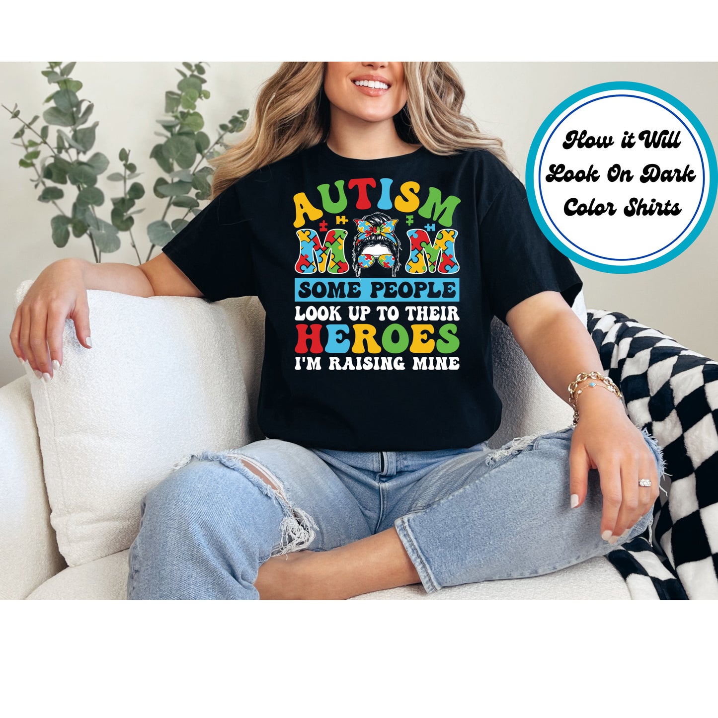 Autism Awareness DTF Transfer Iron On Heat Transfer - Ready to Press, Autism Mom DTF Transfer 5920