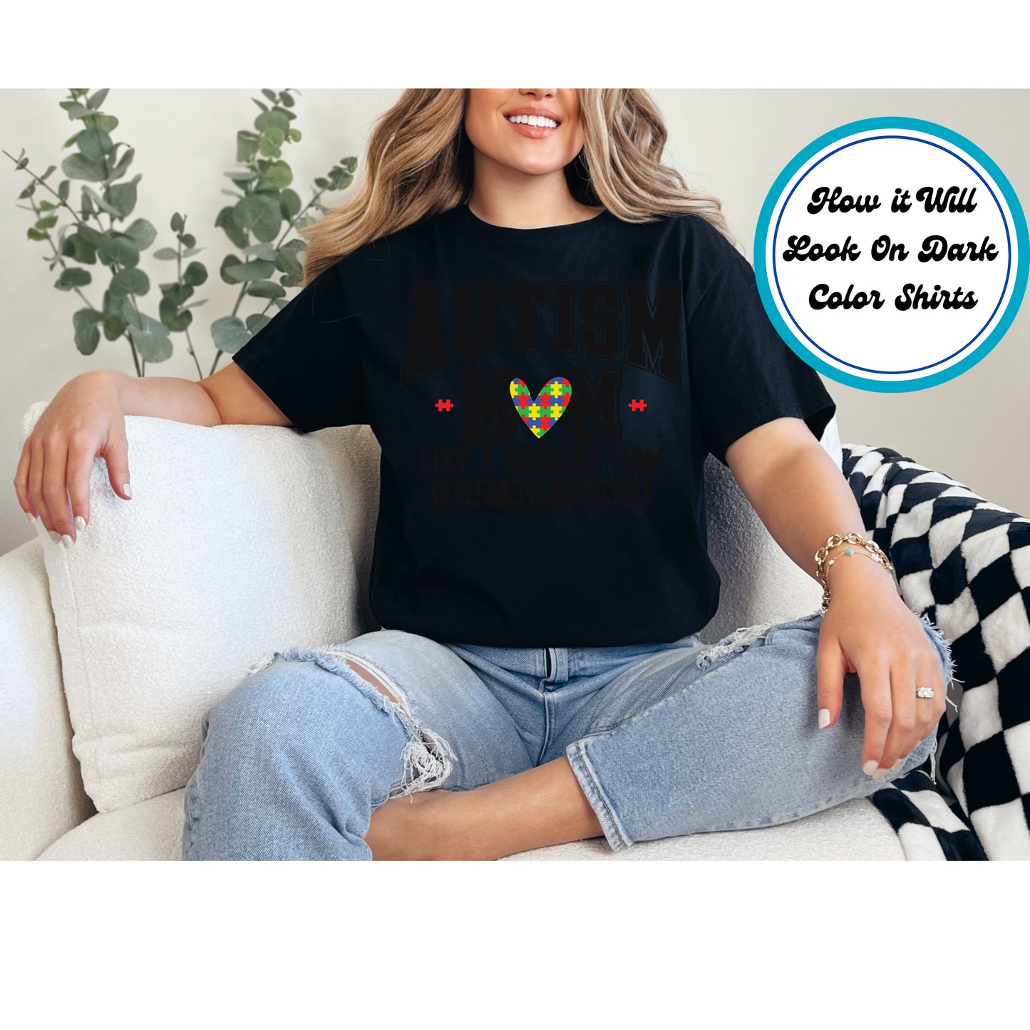 Autism Awareness DTF Transfer Iron On Heat Transfer - Ready to Press, Autism Mom DTF Transfer 5933