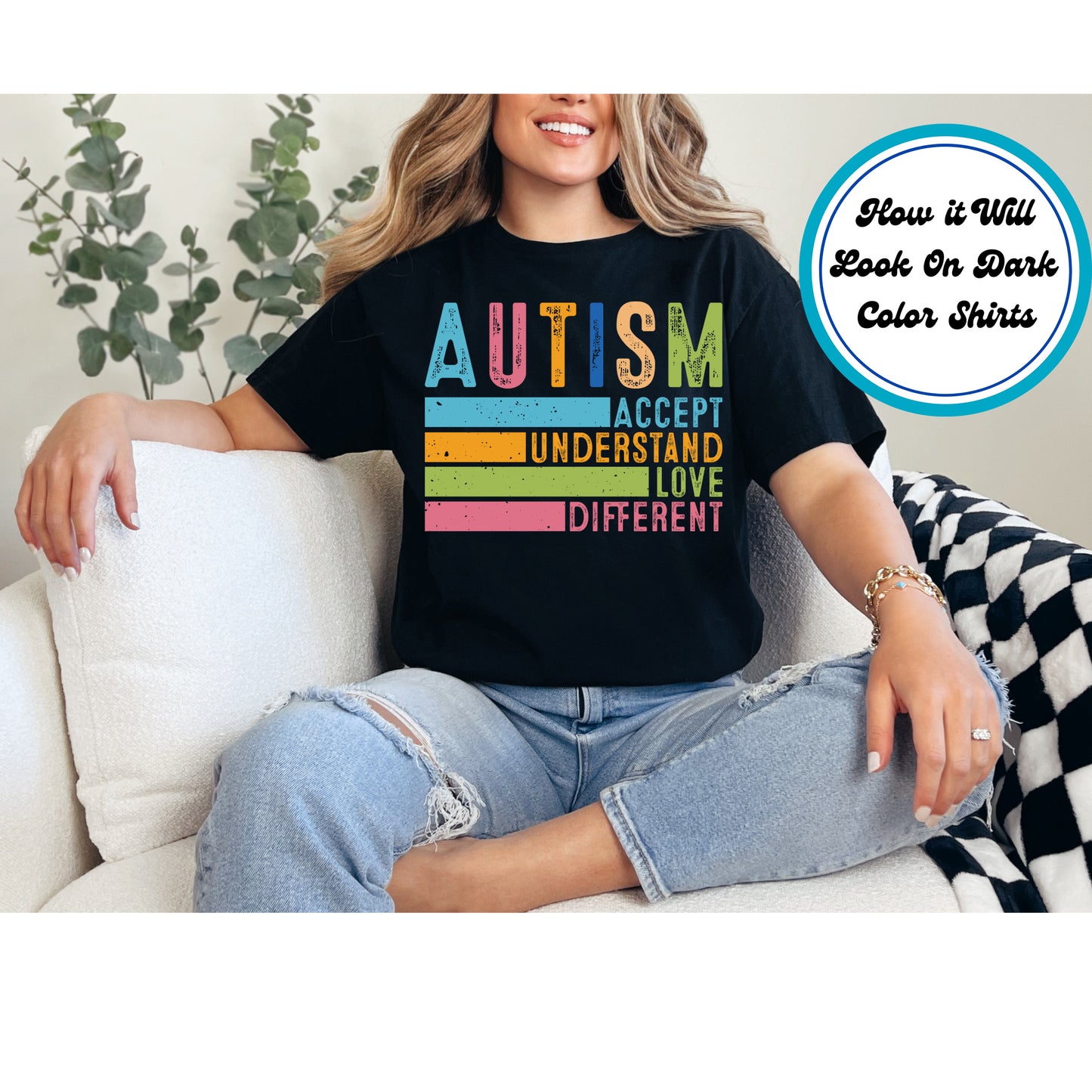 Autism Awareness DTF Transfer Iron On Heat Transfer - Ready to Press, Accept Understand Love DTF Transfer 5938