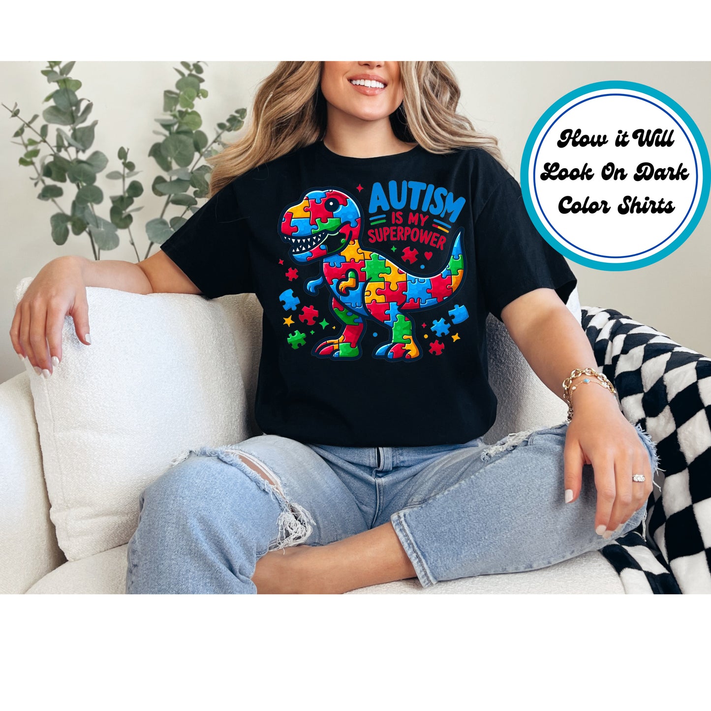 Autism Awareness DTF Transfer Iron On Heat Transfer - Ready to Press, Autism Is My Superpower DTF Transfer 5944