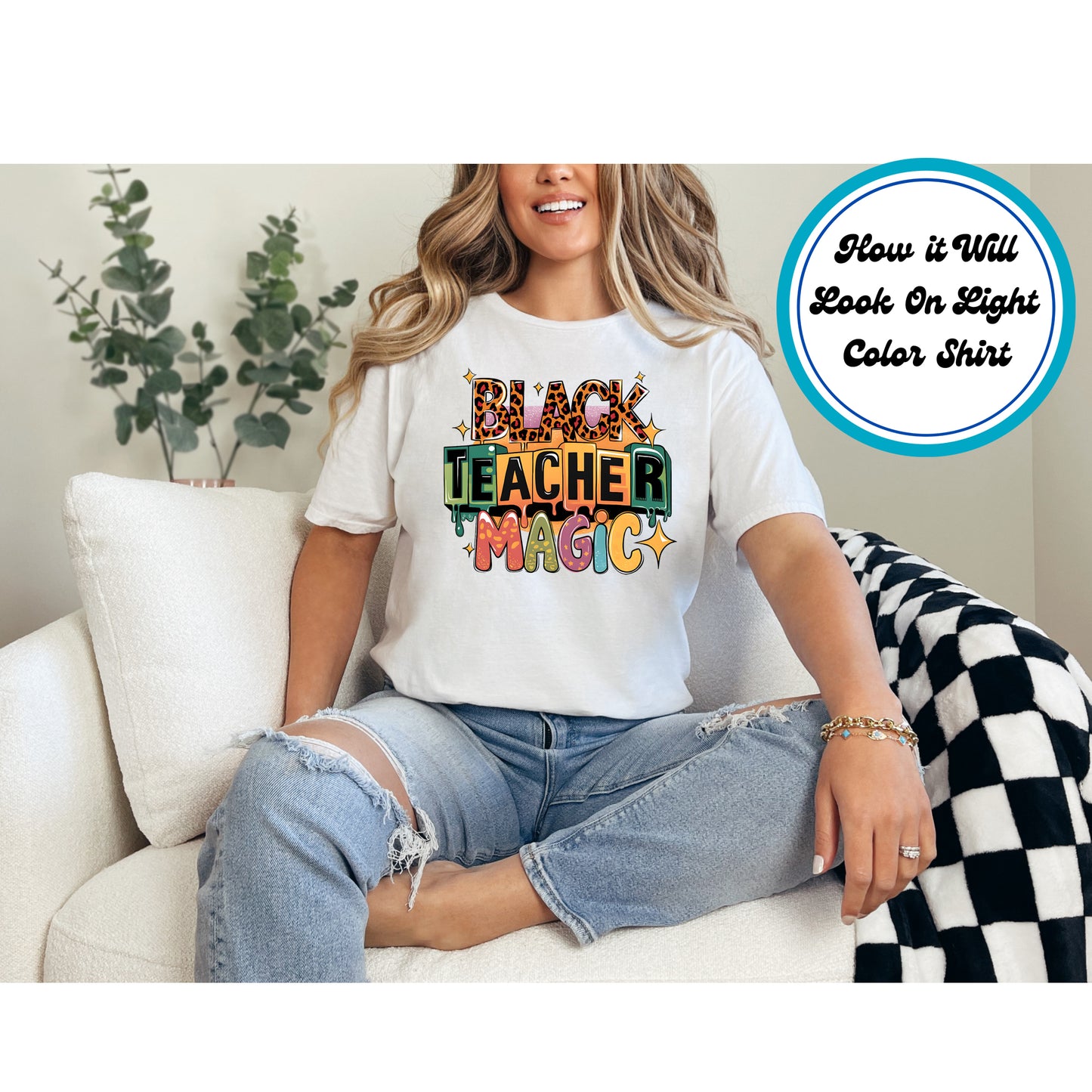 Juneteenth DTF Transfer Iron On Heat Transfer - Ready to Press, Black Teacher Magic DTF Transfer 5978