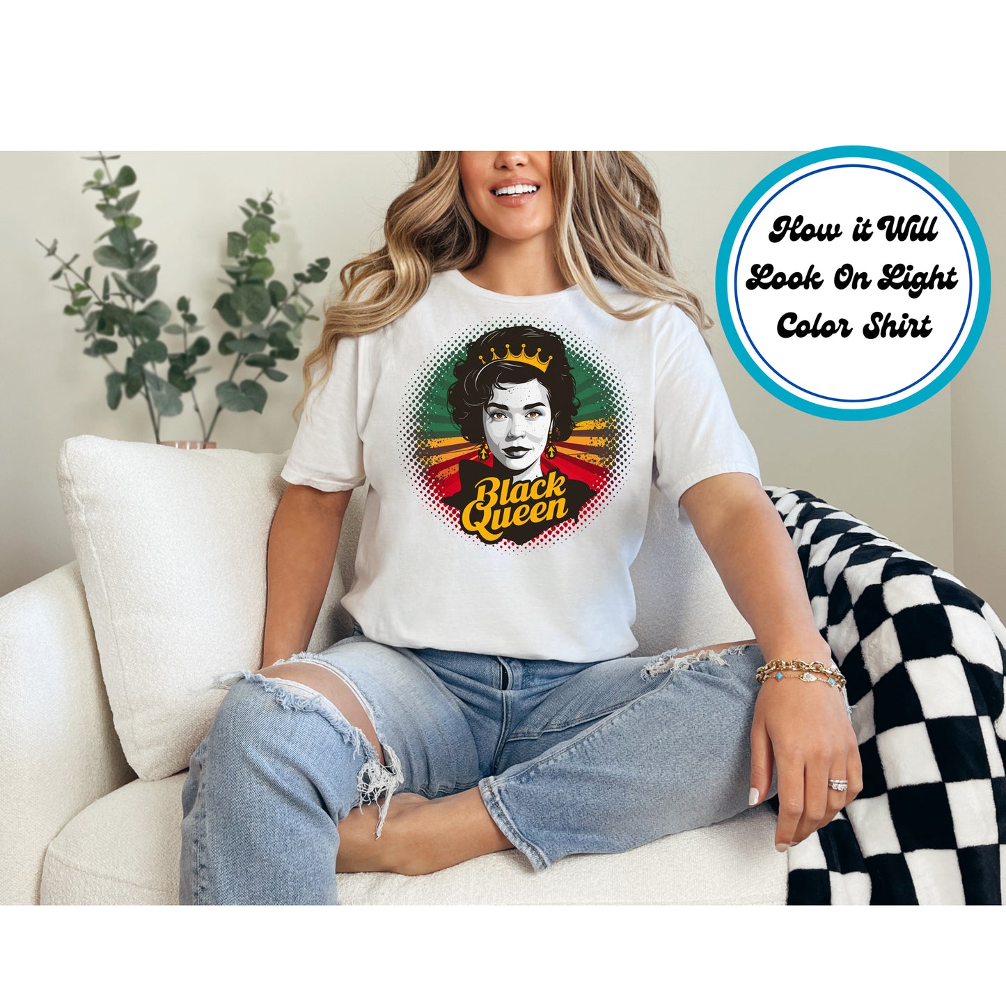 Juneteenth DTF Transfer Iron On Heat Transfer - Ready to Press, Black Queen DTF Transfer 5989