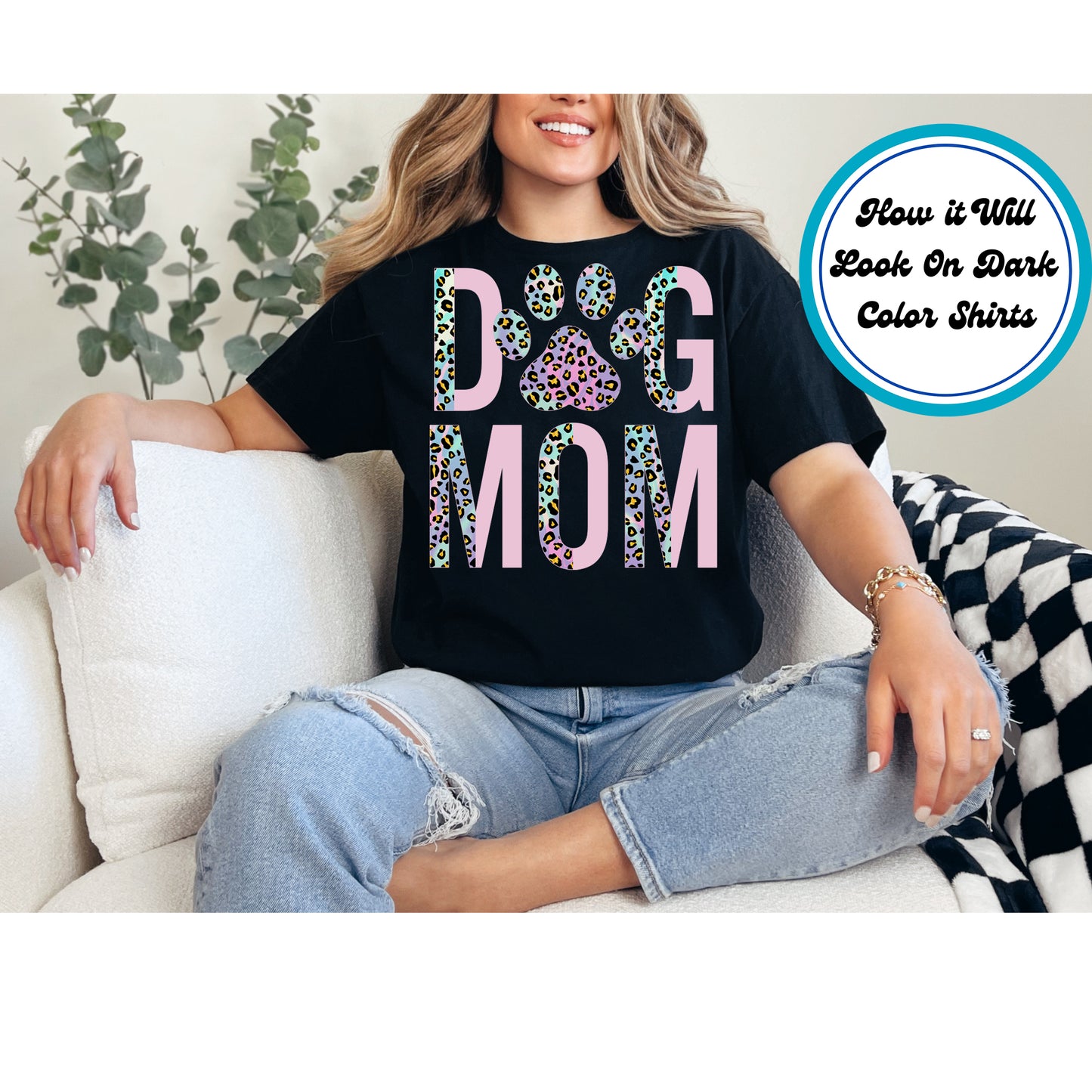 Dog DTF Transfer Iron On Heat Transfer - Ready to Press, Colorful Leopard Paw Print DTF Transfer 6020