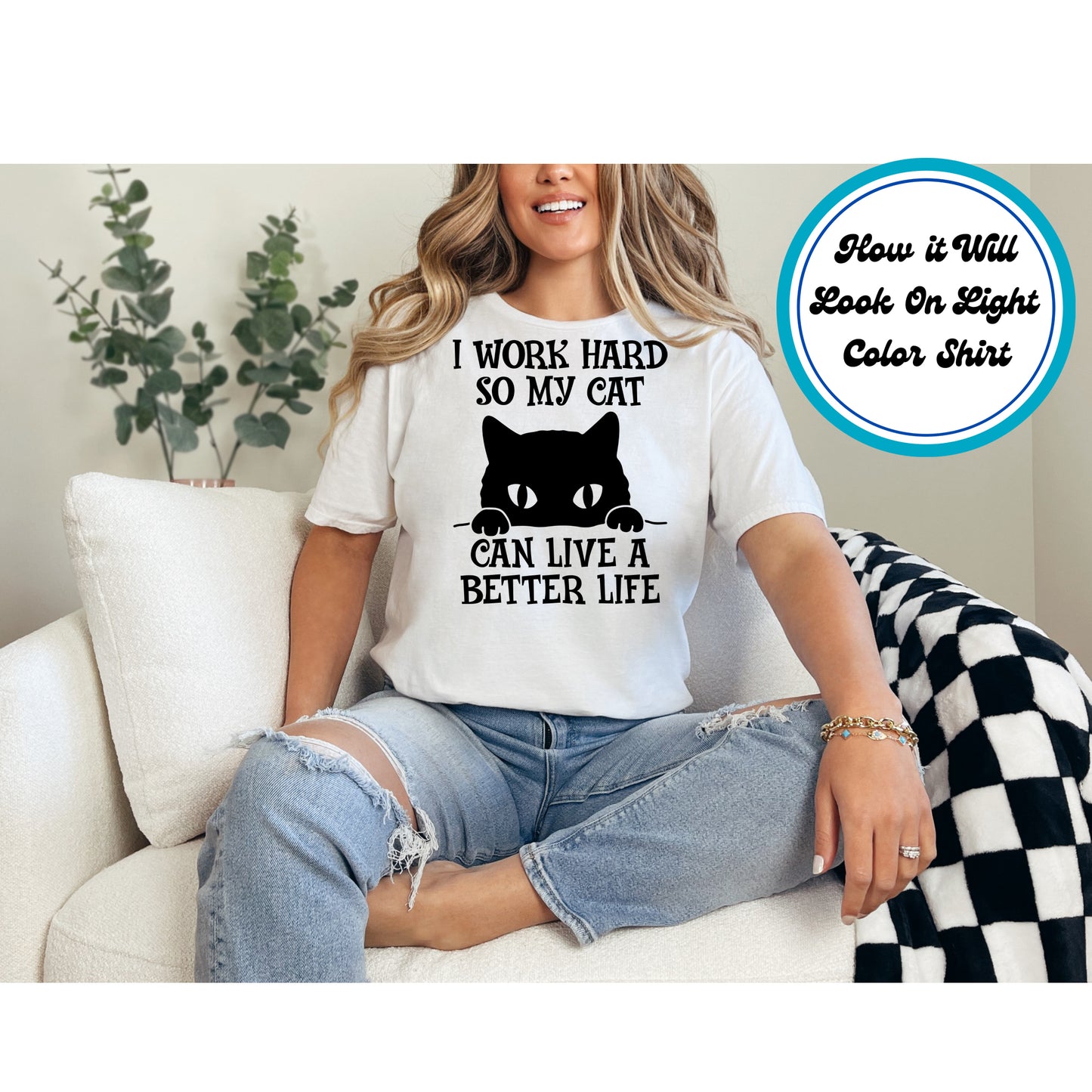 Cat DTF Transfer Iron On Heat Transfer - Ready to Press, Funny Cat DTF Transfer 6069
