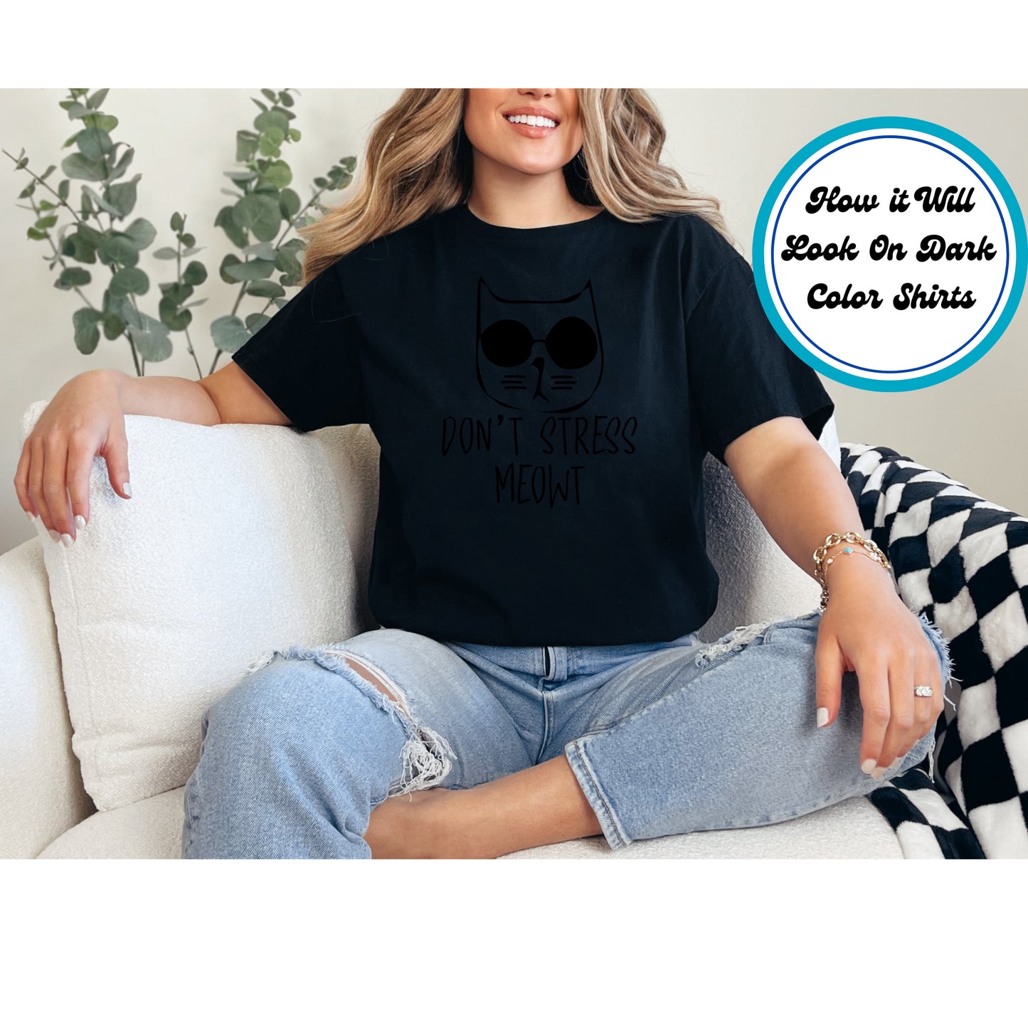 Cat DTF Transfer Iron On Heat Transfer - Ready to Press, Don't Stress Meowt DTF Transfer 6091