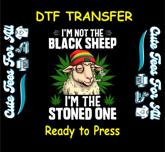 Funny stoned sheep with cannabis leaves and rasta beanie.