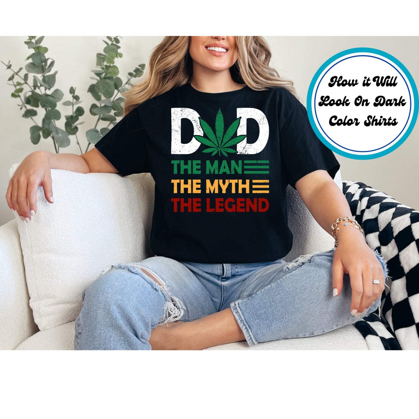 Cannabis DTF Transfer Iron On Heat Transfer - Ready to Press, Stoner Dad DTF Transfer 6179