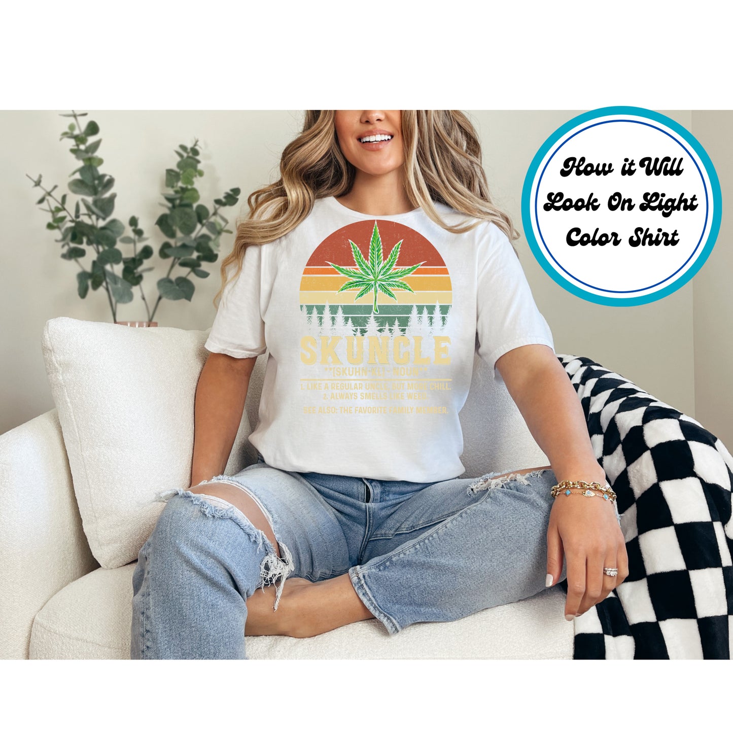 Cannabis DTF Transfer Iron On Heat Transfer - Ready to Press, Skuncle Definition DTF Transfer 6237