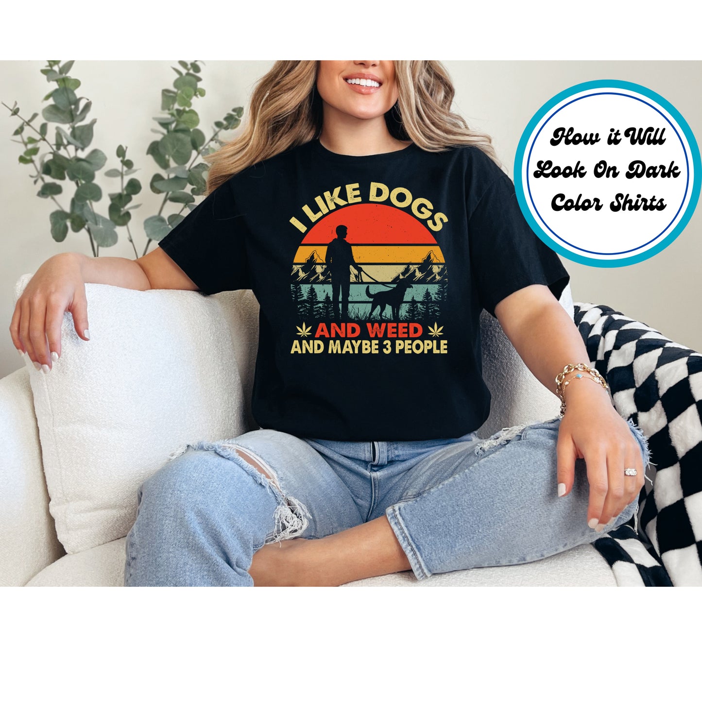 Cannabis DTF Transfer Iron On Heat Transfer - Ready to Press, I Like Dogs and Weed DTF Transfer 6263